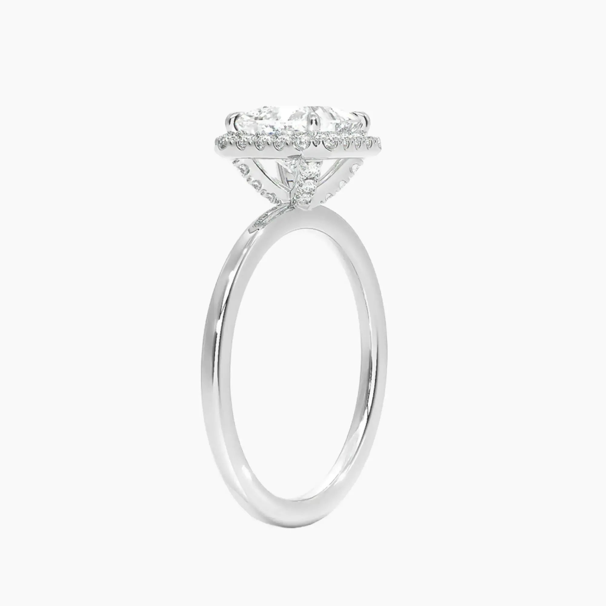 OBSER523 - Cassiopeia Halo Princess engagement ring setting view 2