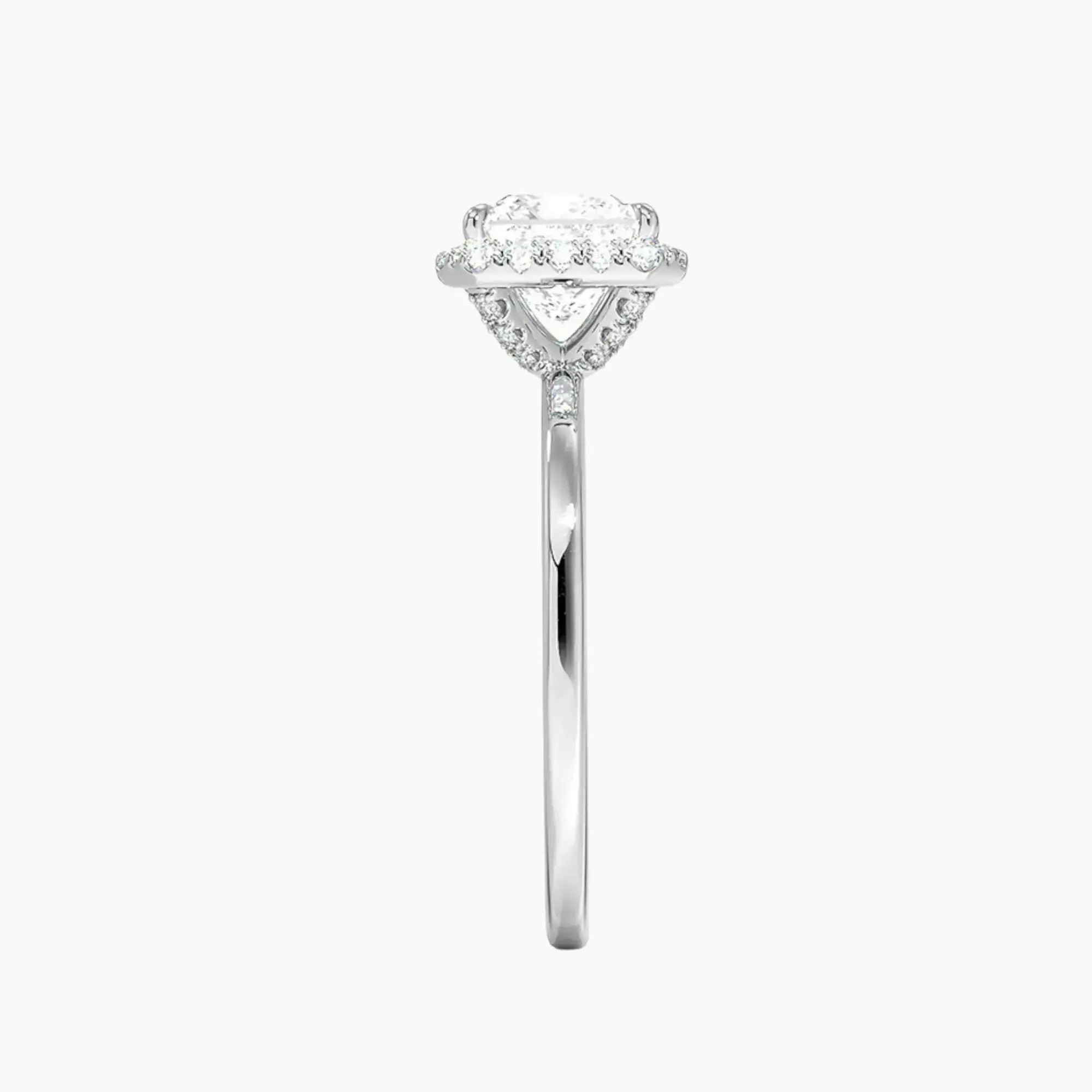 OBSER523 - Cassiopeia Halo Princess engagement ring setting view 3