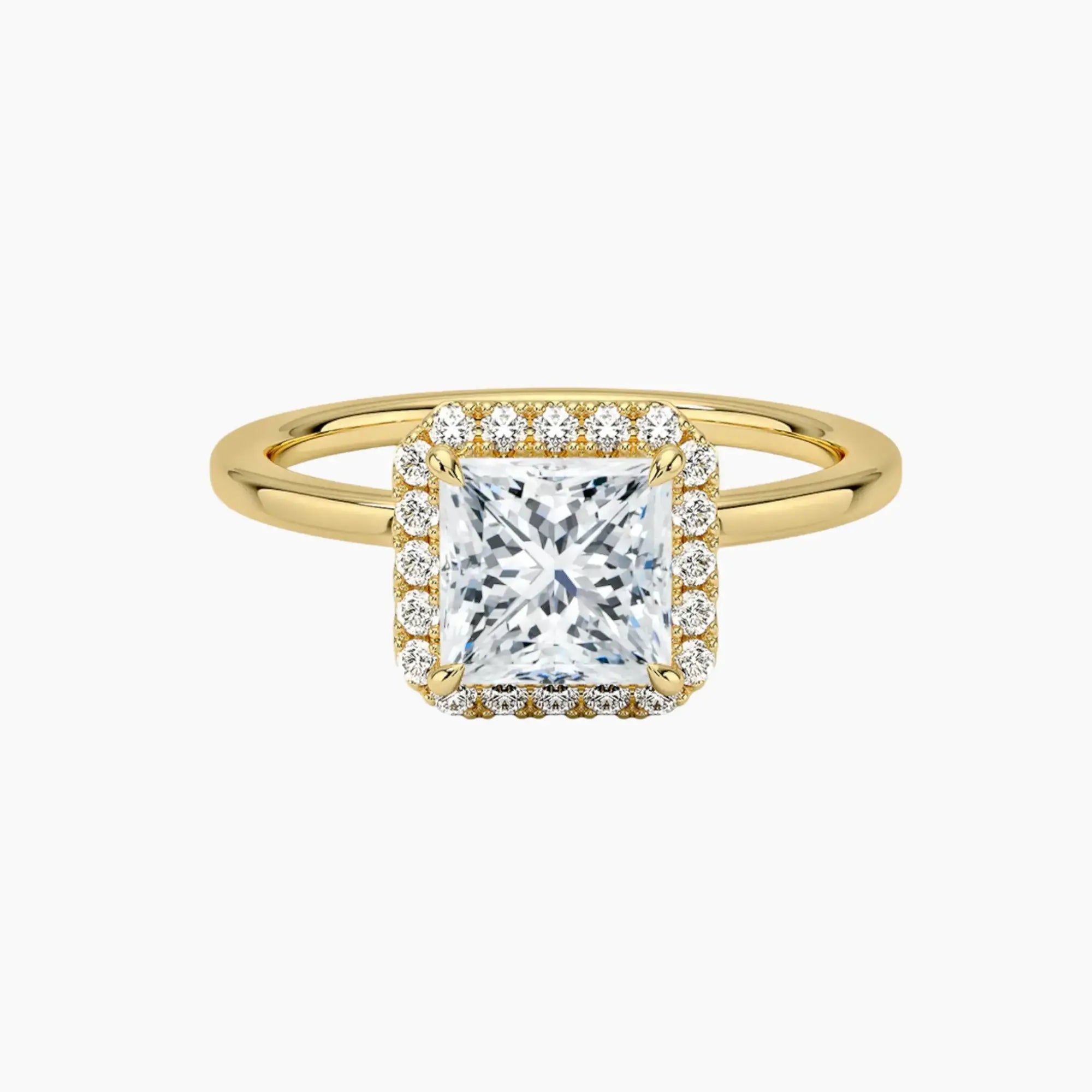 OBSER523 - Cassiopeia Halo Princess engagement ring setting view 7