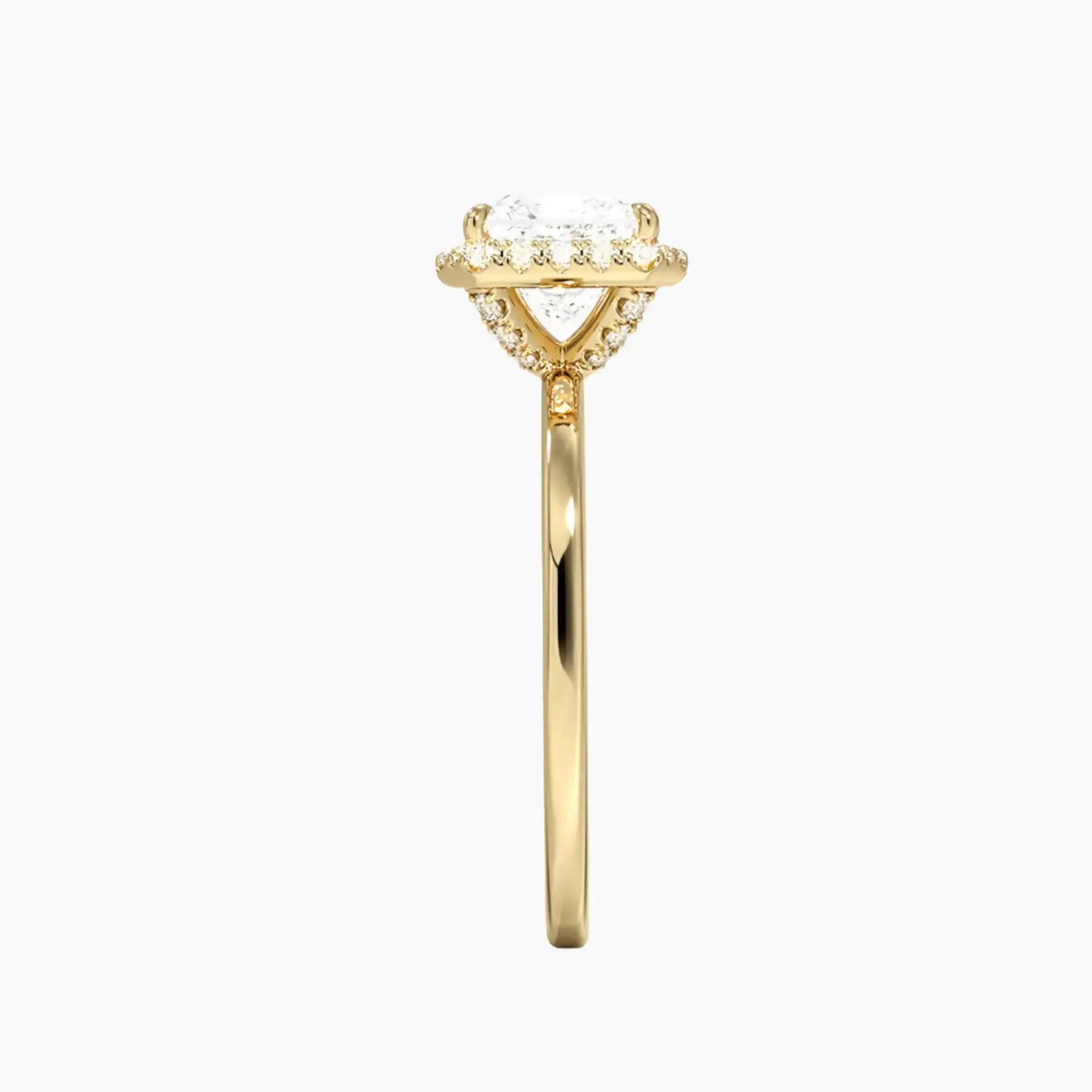 OBSER523 - Cassiopeia Halo Princess engagement ring setting view 9