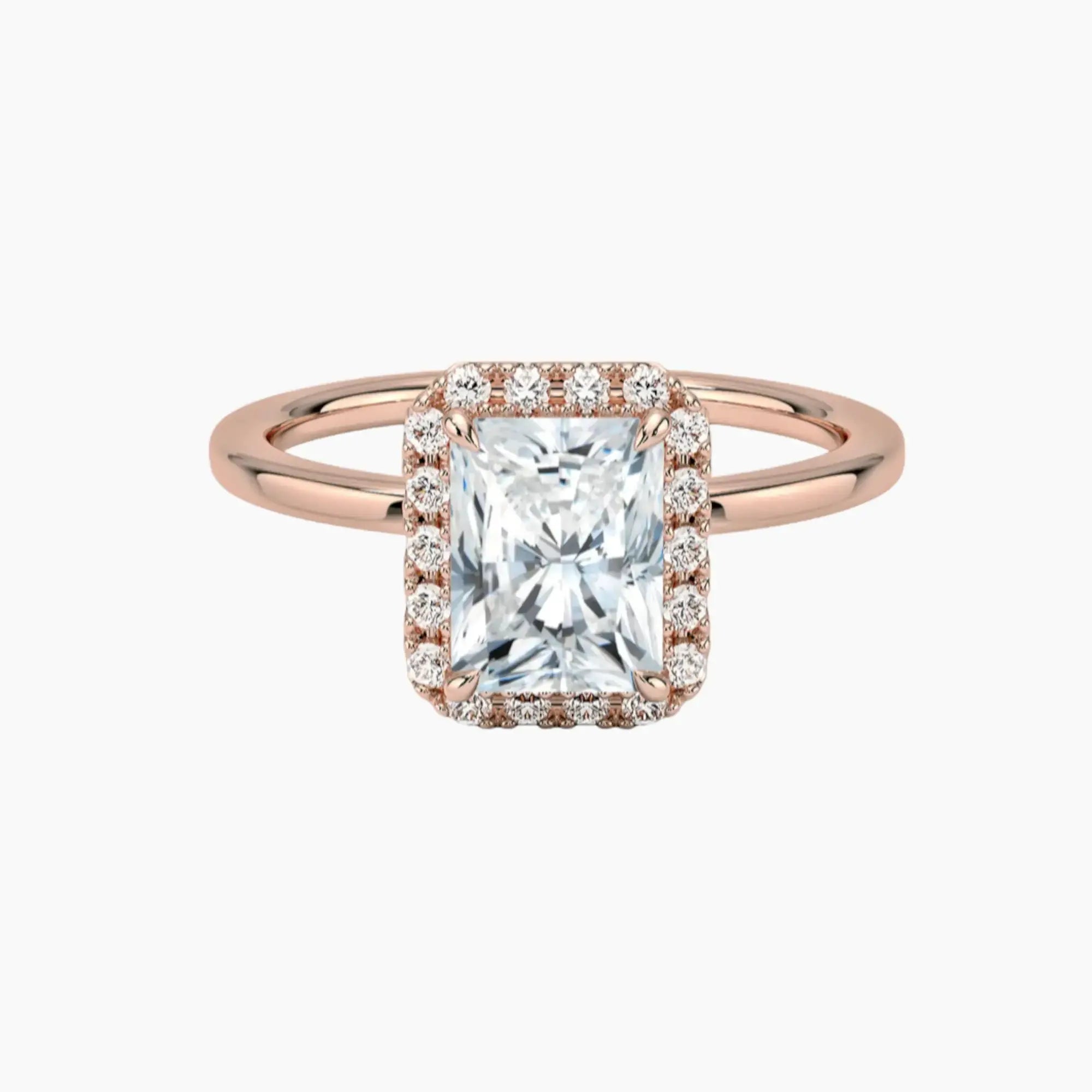 OBSER519 - Cassiopeia Halo Radiant engagement ring setting view 4