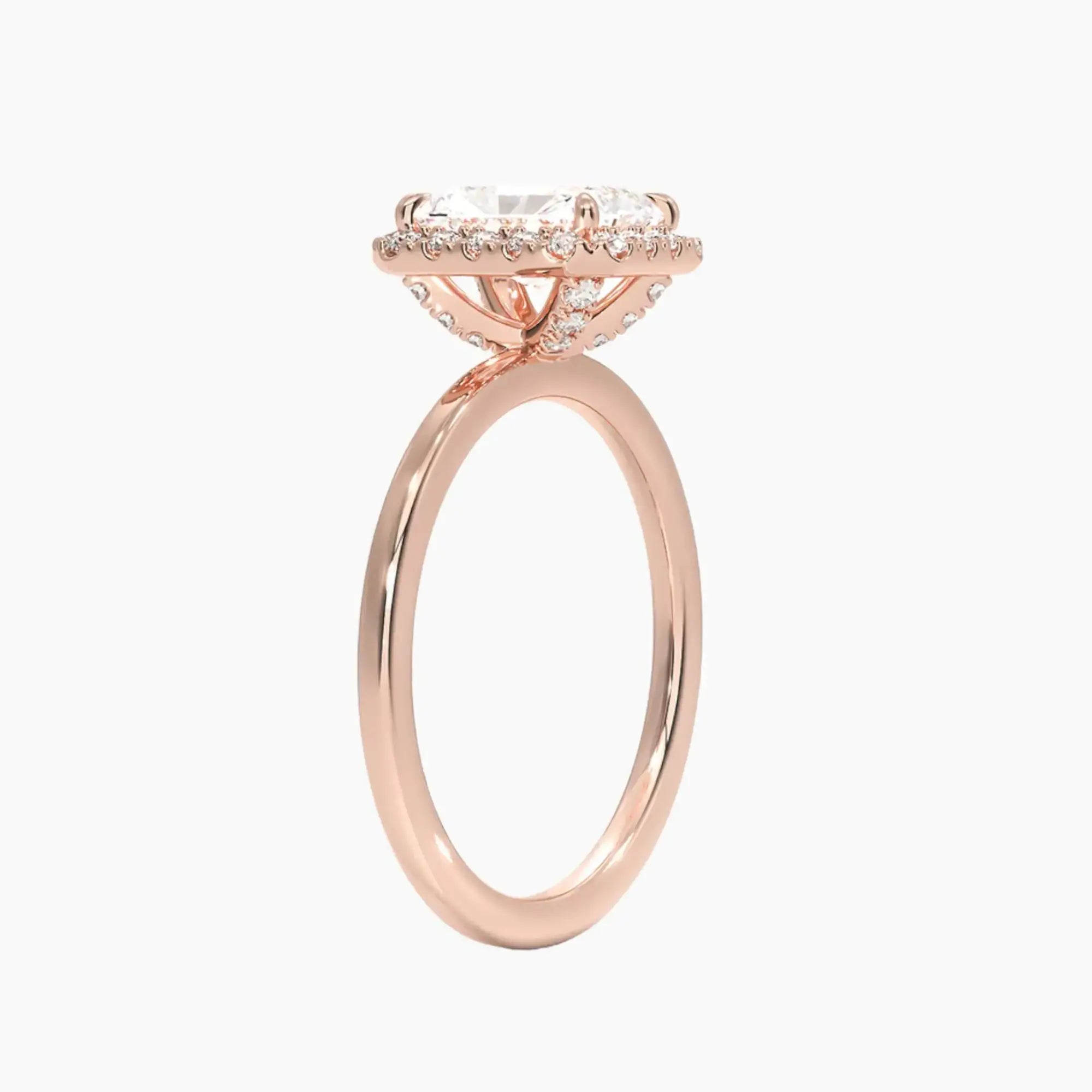 OBSER519 - Cassiopeia Halo Radiant engagement ring setting view 5