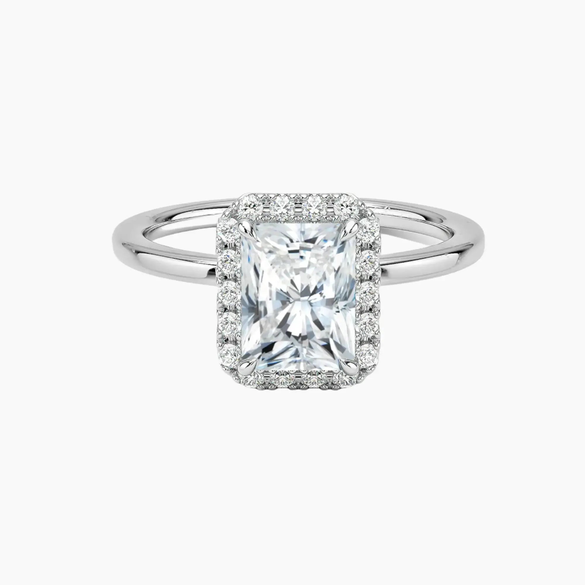 OBSER519 - Cassiopeia Halo Radiant engagement ring setting view 1