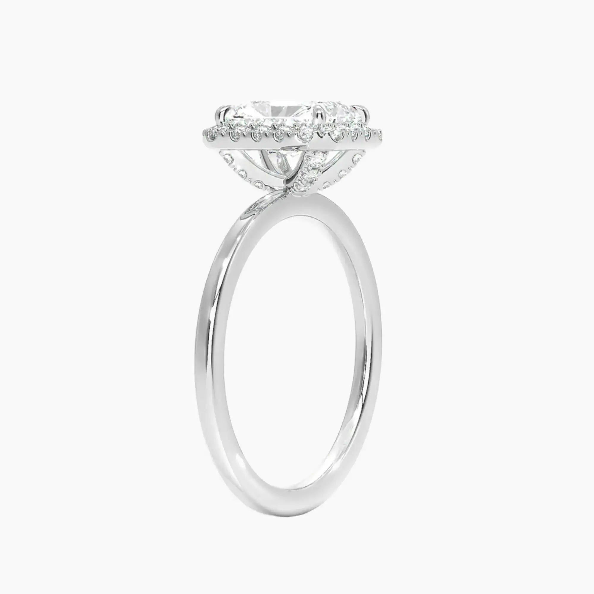 OBSER519 - Cassiopeia Halo Radiant engagement ring setting view 2