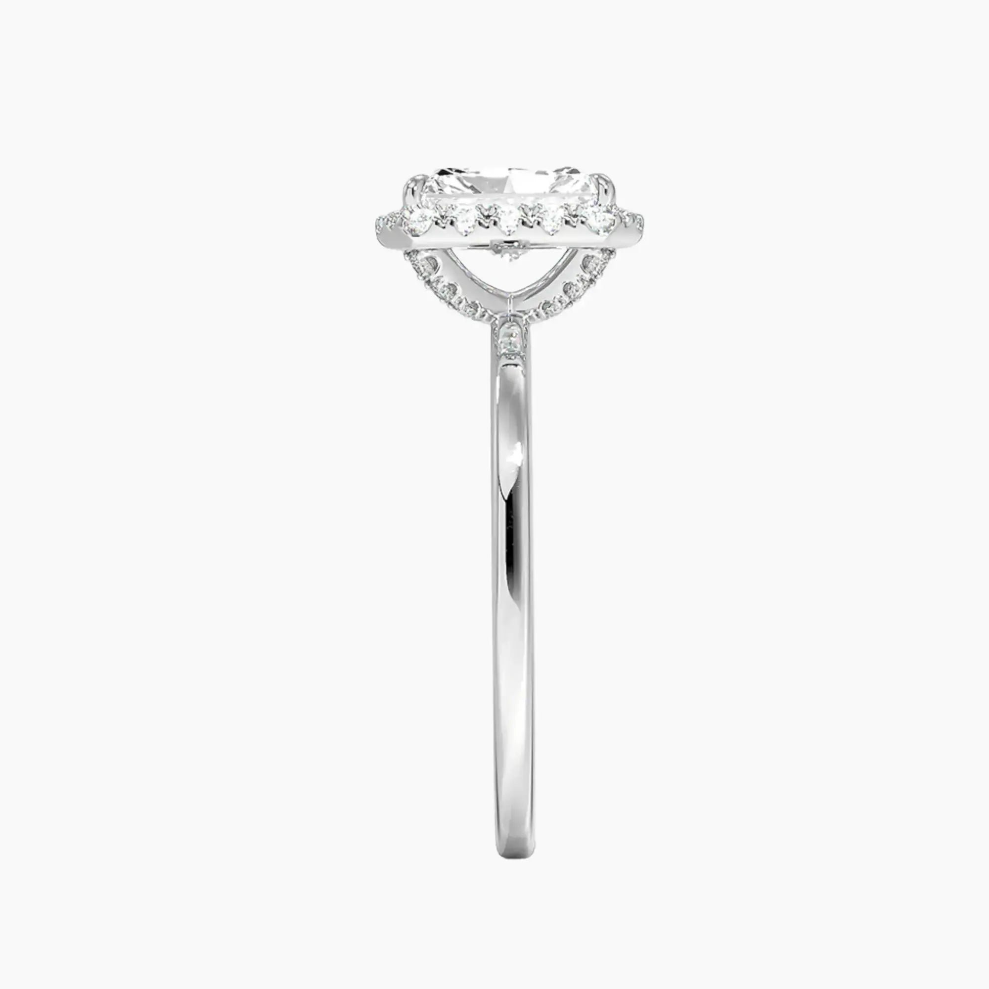 OBSER519 - Cassiopeia Halo Radiant engagement ring setting view 3