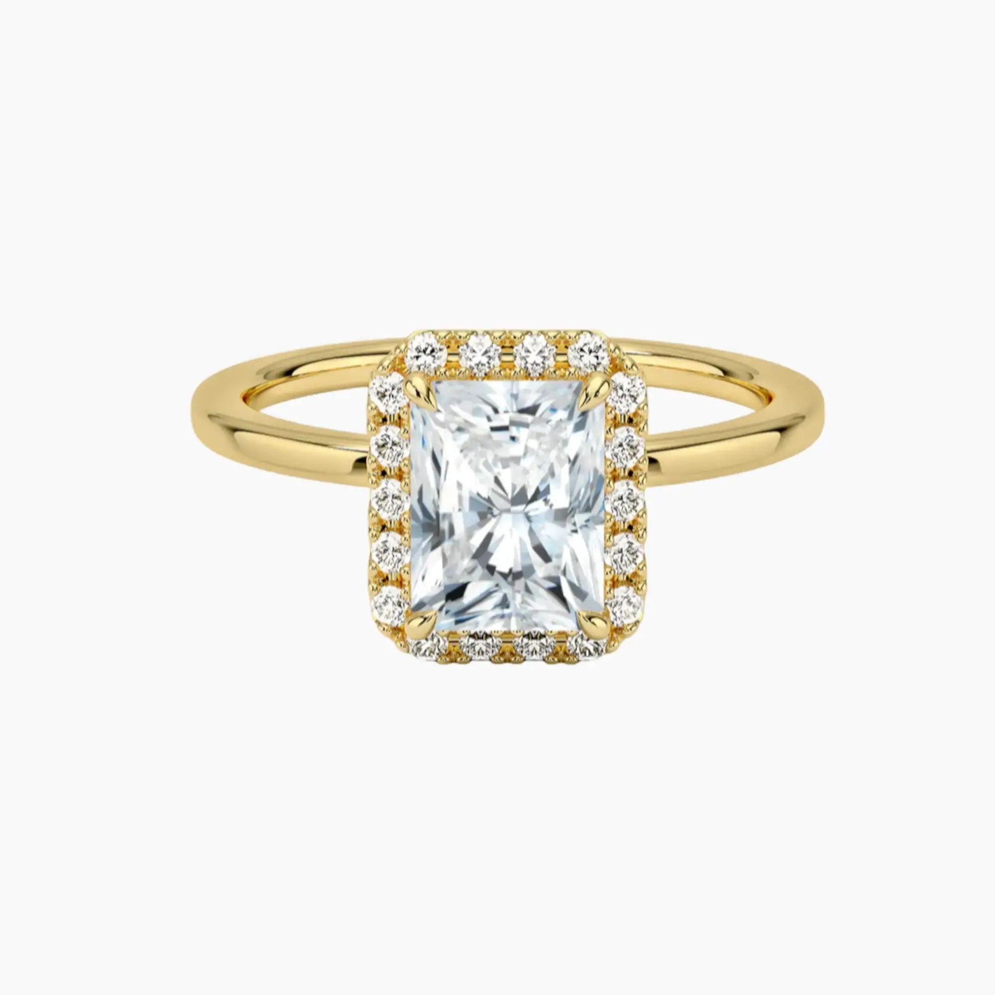 OBSER519 - Cassiopeia Halo Radiant engagement ring setting view 7