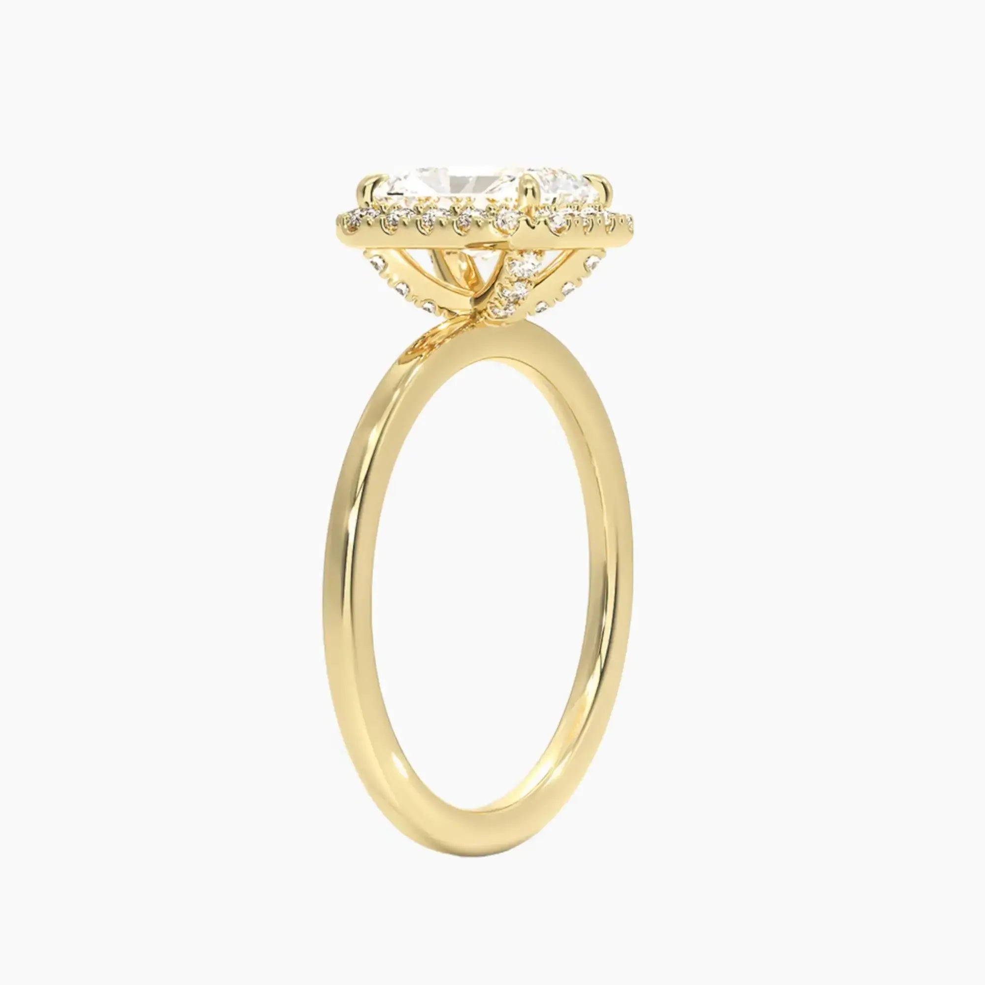 OBSER519 - Cassiopeia Halo Radiant engagement ring setting view 8
