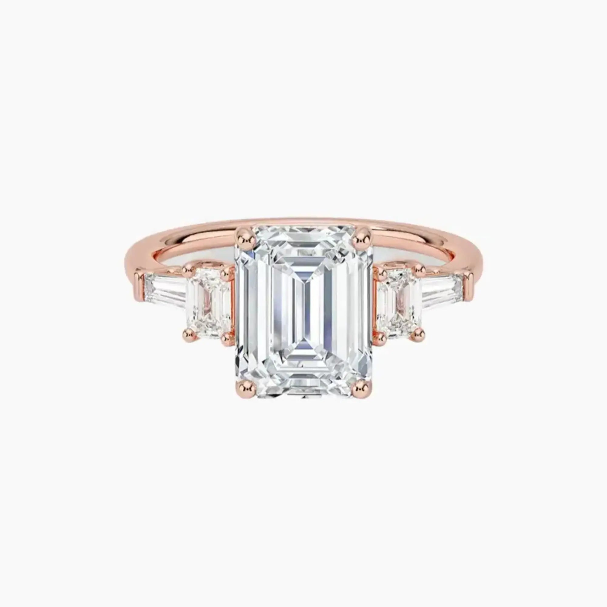 OBSER148 - Delphine Five Stone Emerald engagement ring setting view 4