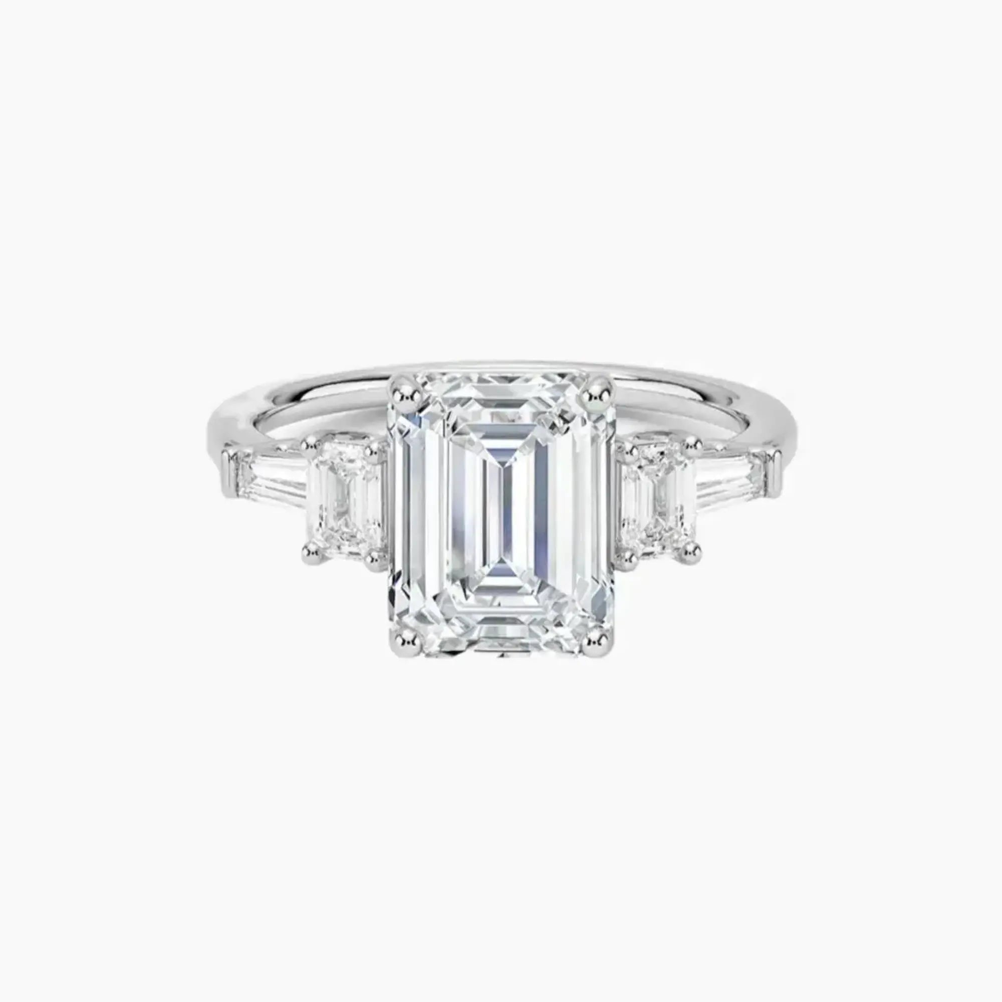 OBSER148 - Delphine Five Stone Emerald engagement ring setting view 1