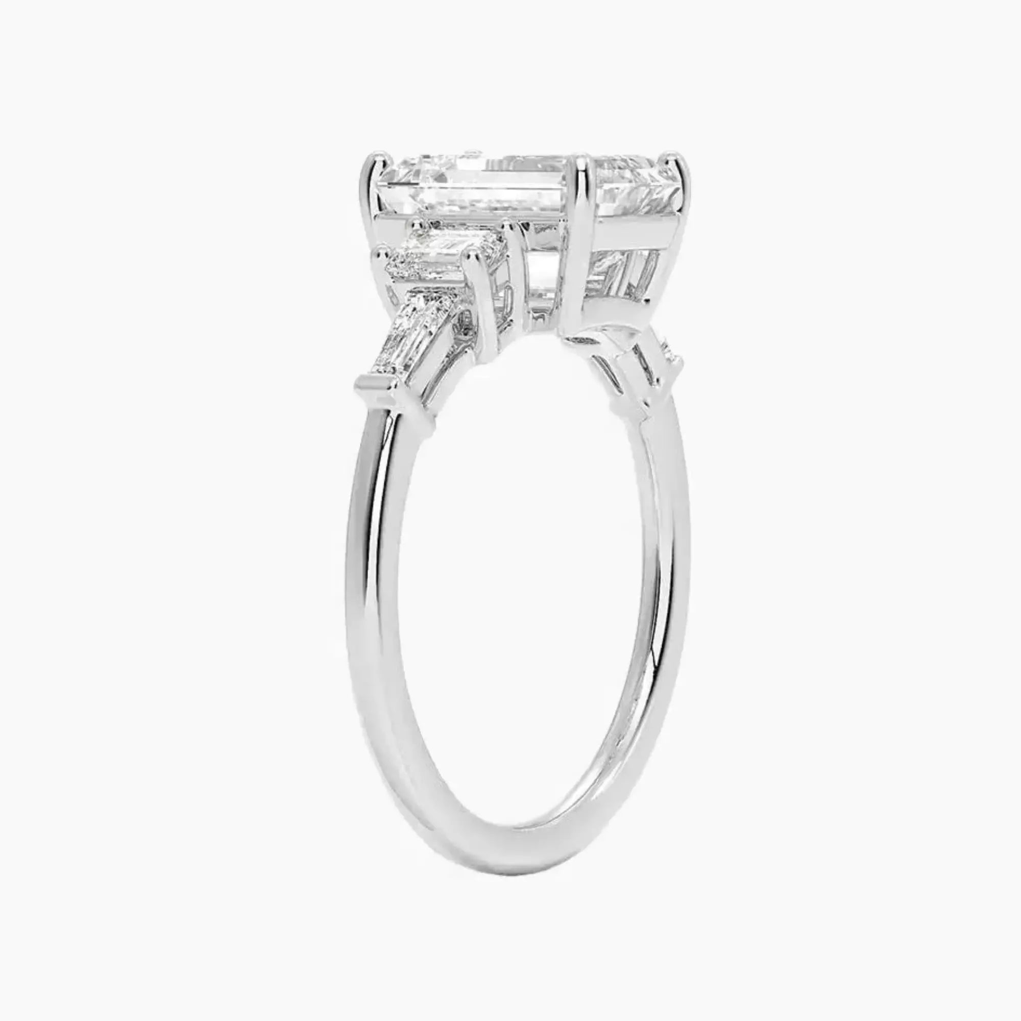 OBSER148 - Delphine Five Stone Emerald engagement ring setting view 2