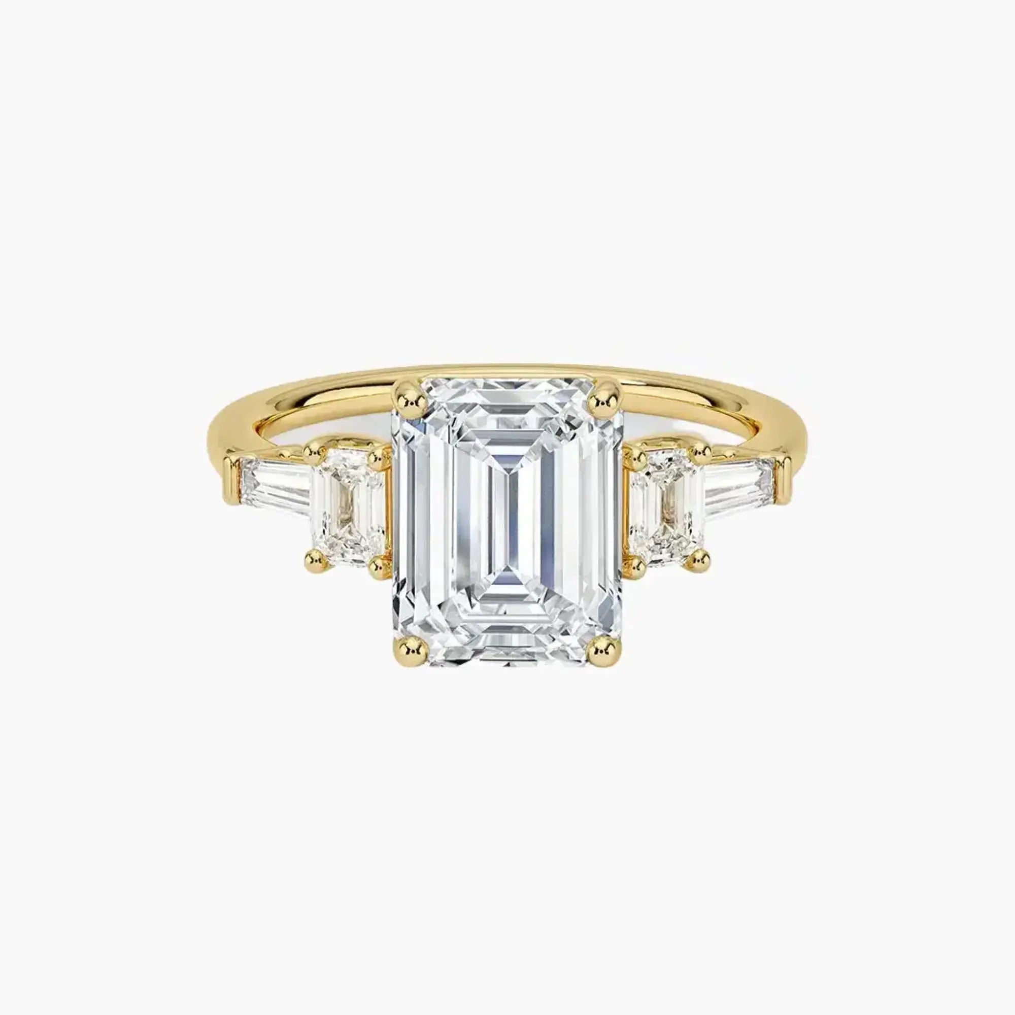 OBSER148 - Delphine Five Stone Emerald engagement ring setting view 7