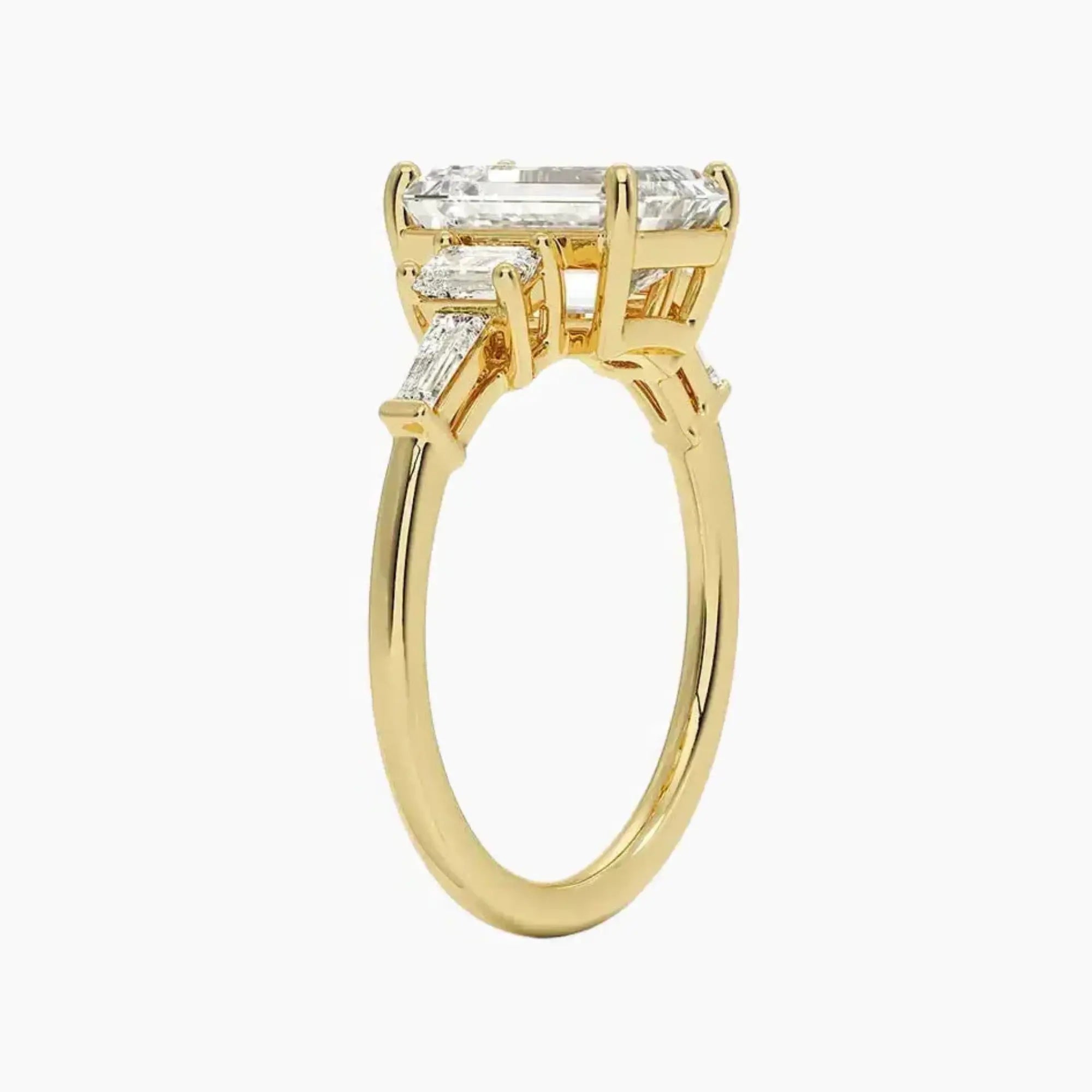 OBSER148 - Delphine Five Stone Emerald engagement ring setting view 8