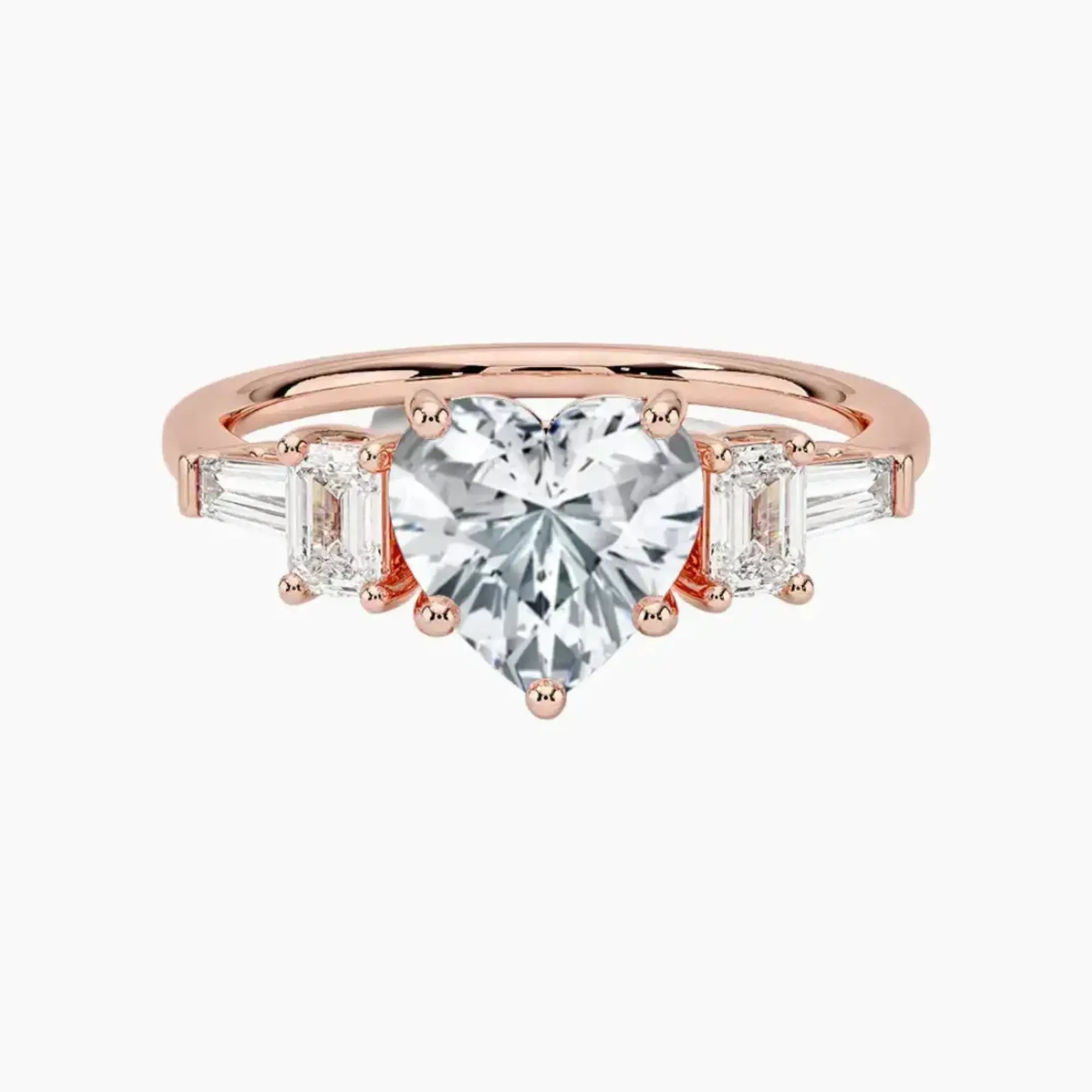 OBSER342 - Delphine Five Stone Heart engagement ring setting view 4