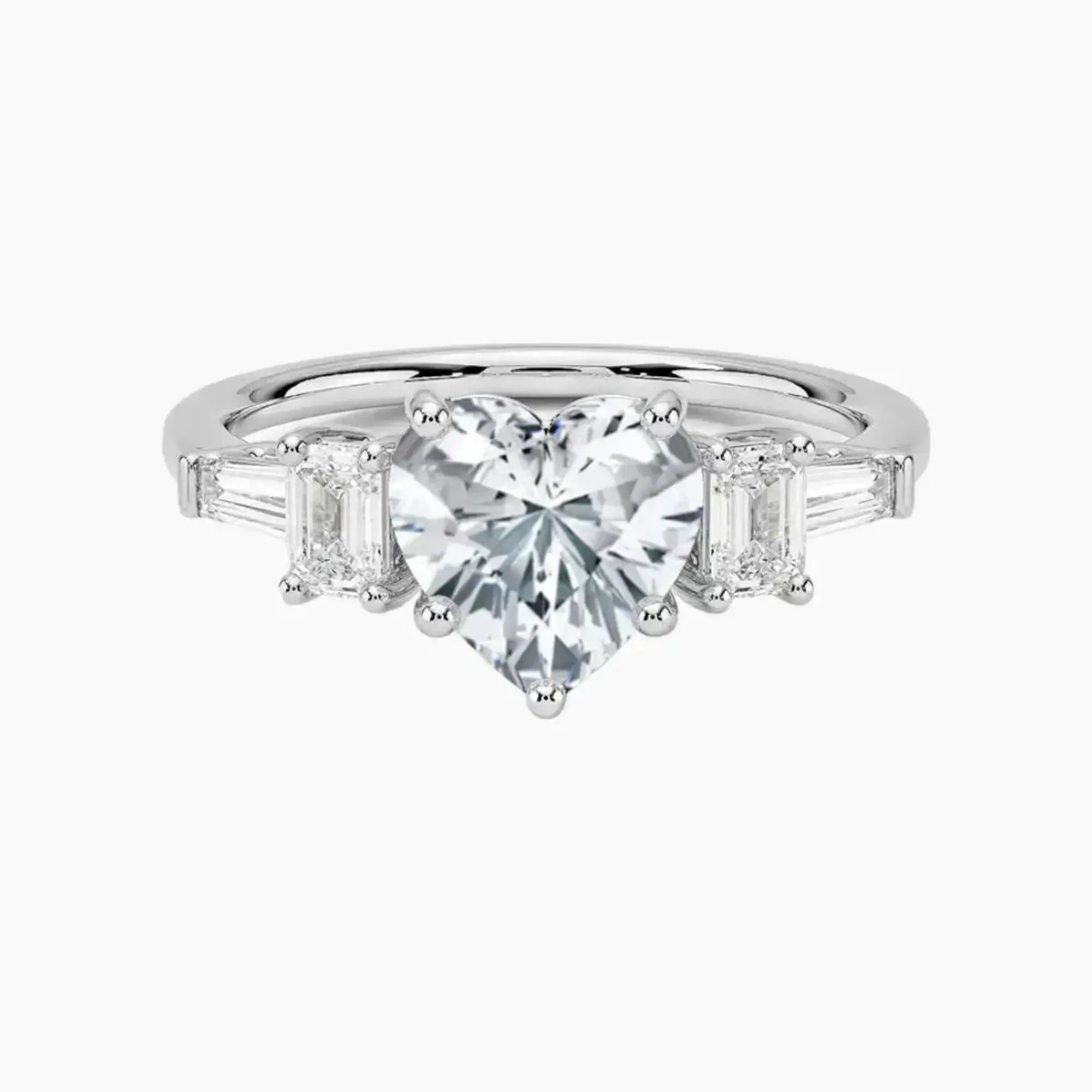 OBSER342 - Delphine Five Stone Heart engagement ring setting view 1