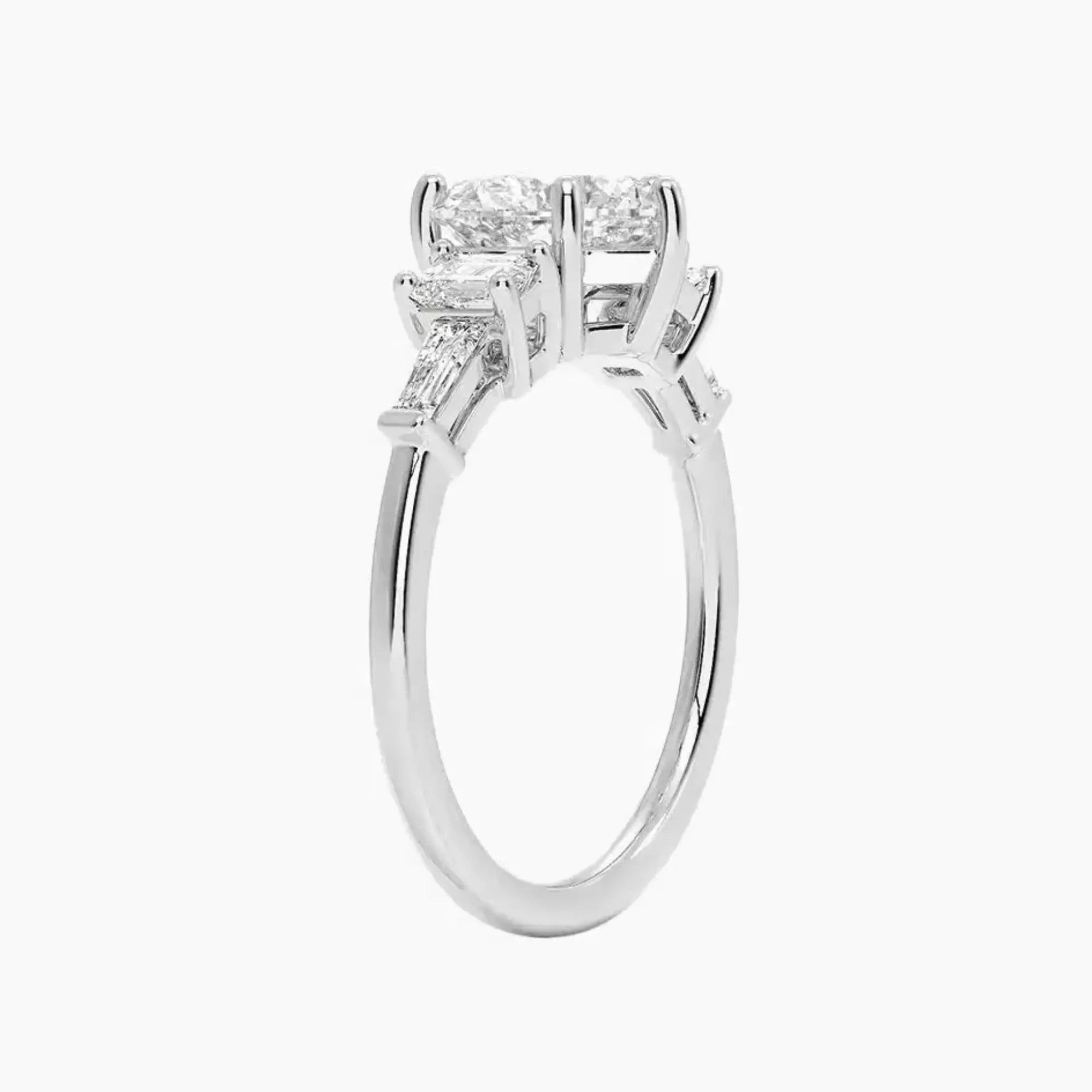 OBSER342 - Delphine Five Stone Heart engagement ring setting view 2