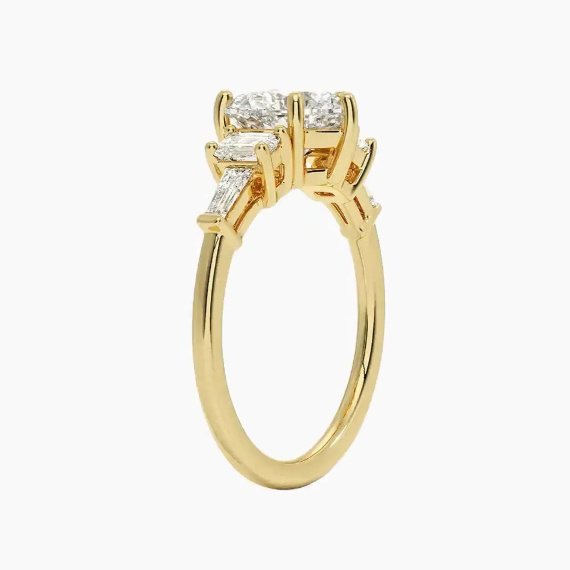 OBSER342 - Delphine Five Stone Heart engagement ring setting view 8