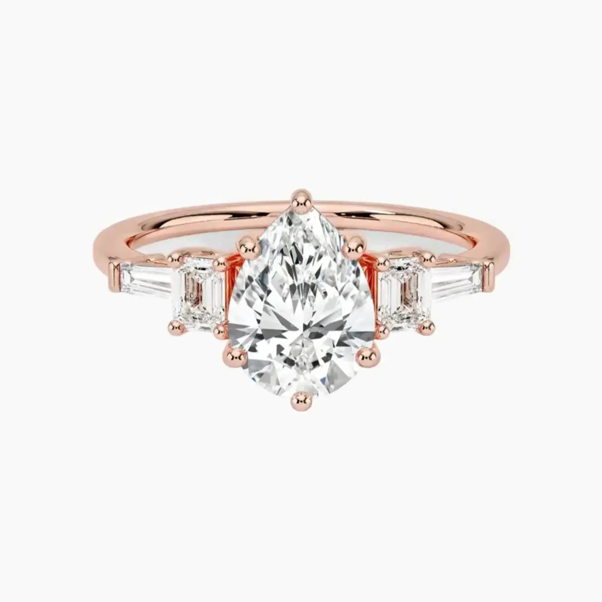 OBSER347 - Delphine Five Stone Pear engagement ring setting view 4