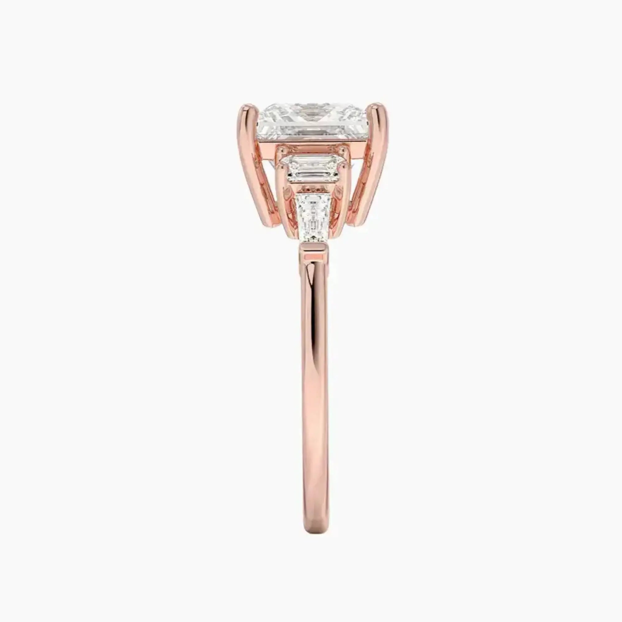 OBSER346 - Delphine Five Stone Princess engagement ring setting view 6