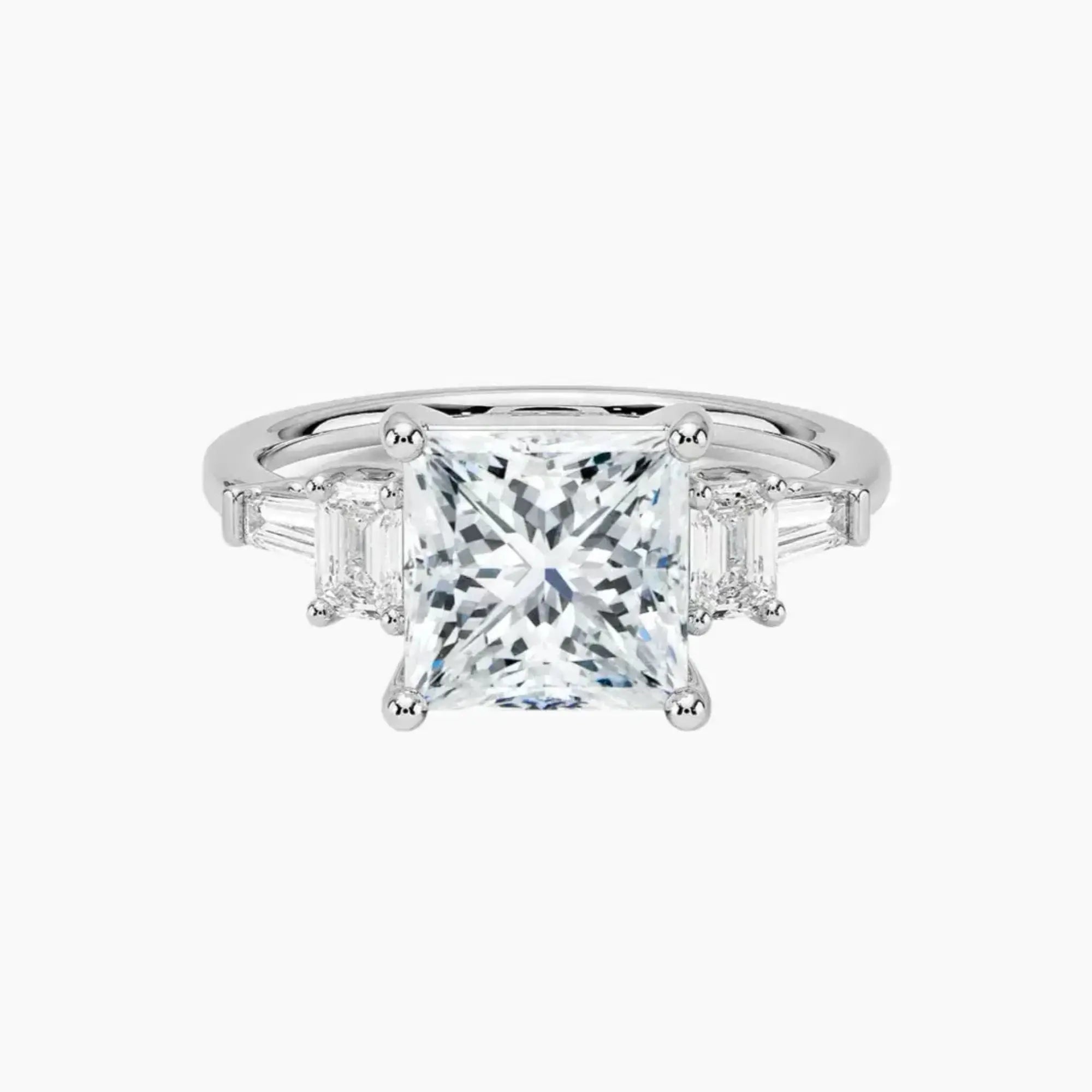 OBSER346 - Delphine Five Stone Princess engagement ring setting view 1