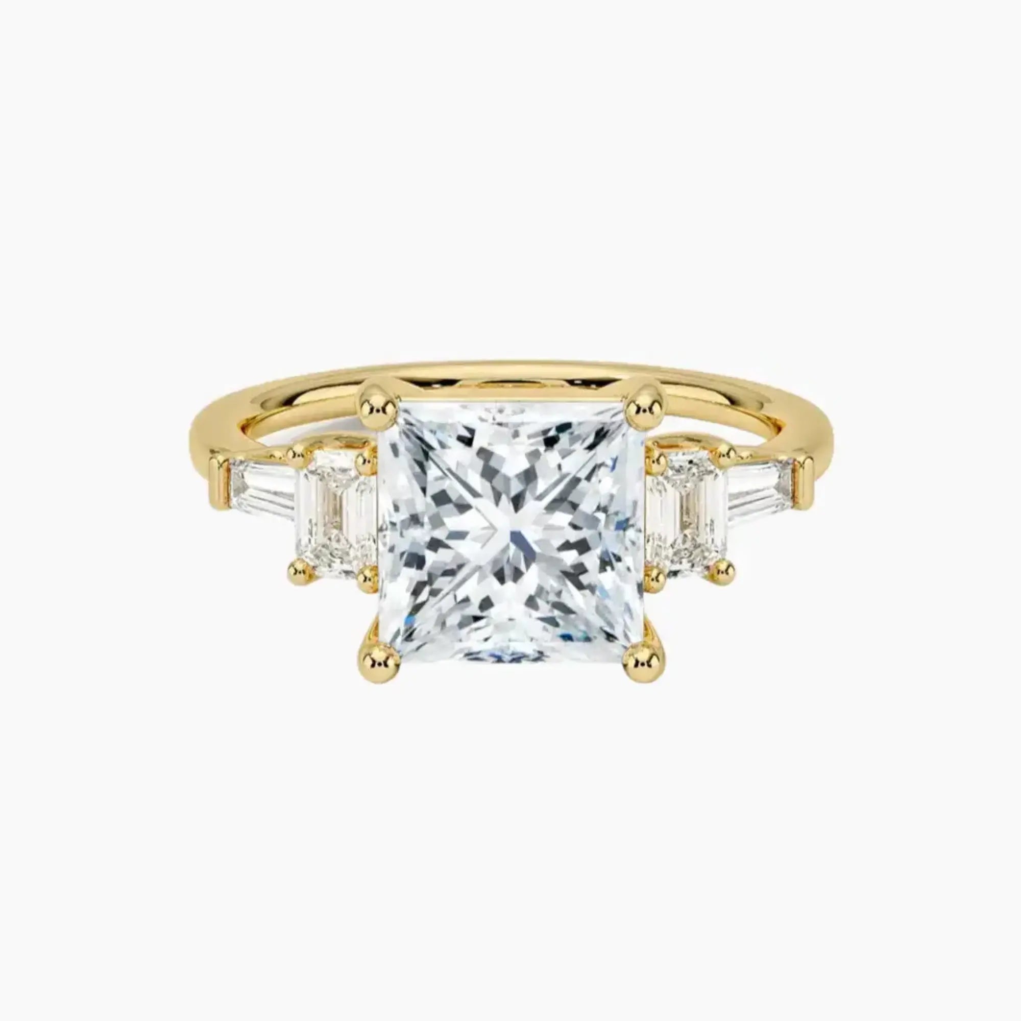 OBSER346 - Delphine Five Stone Princess engagement ring setting view 7