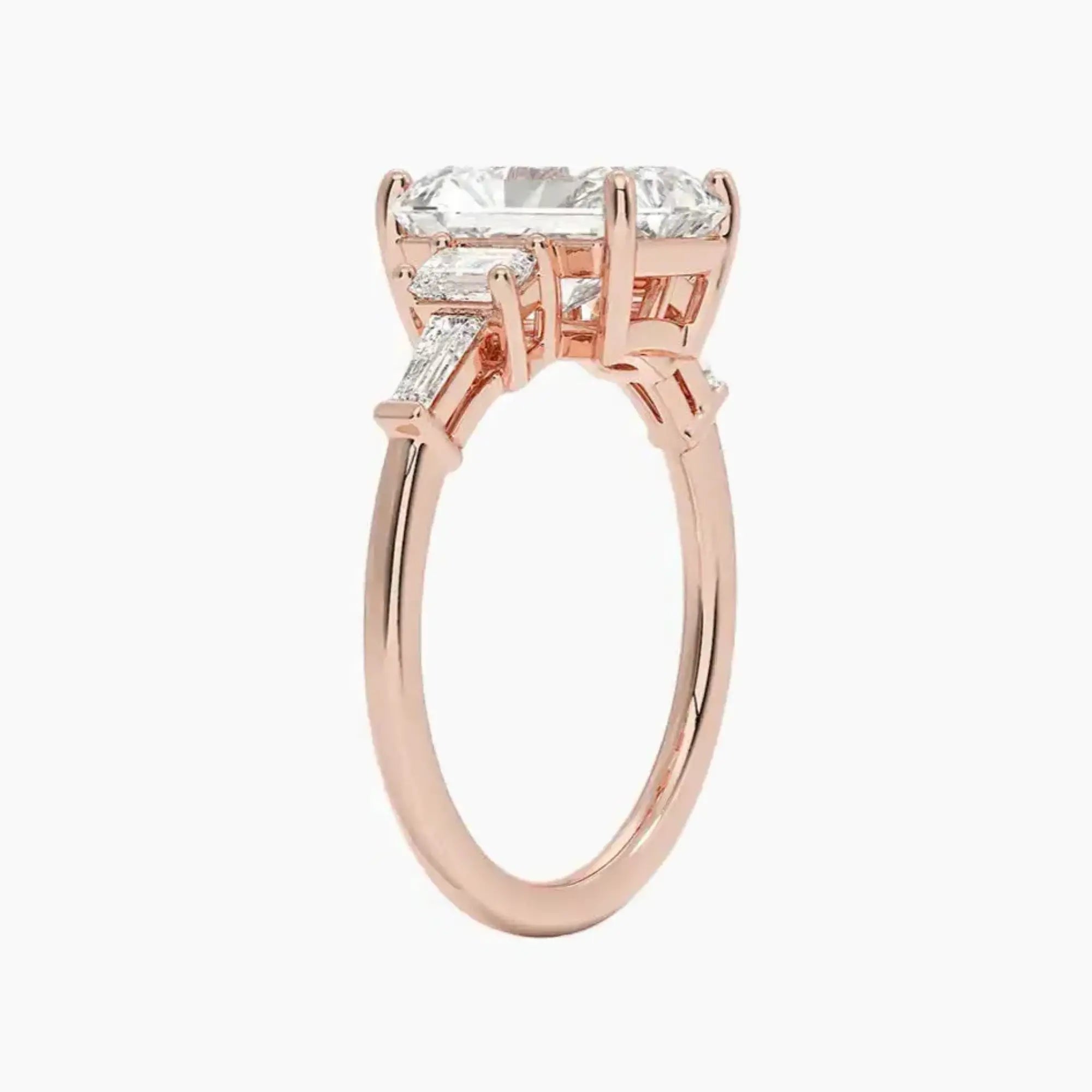 OBSER343 - Delphine Five Stone Radiant engagement ring setting view 5