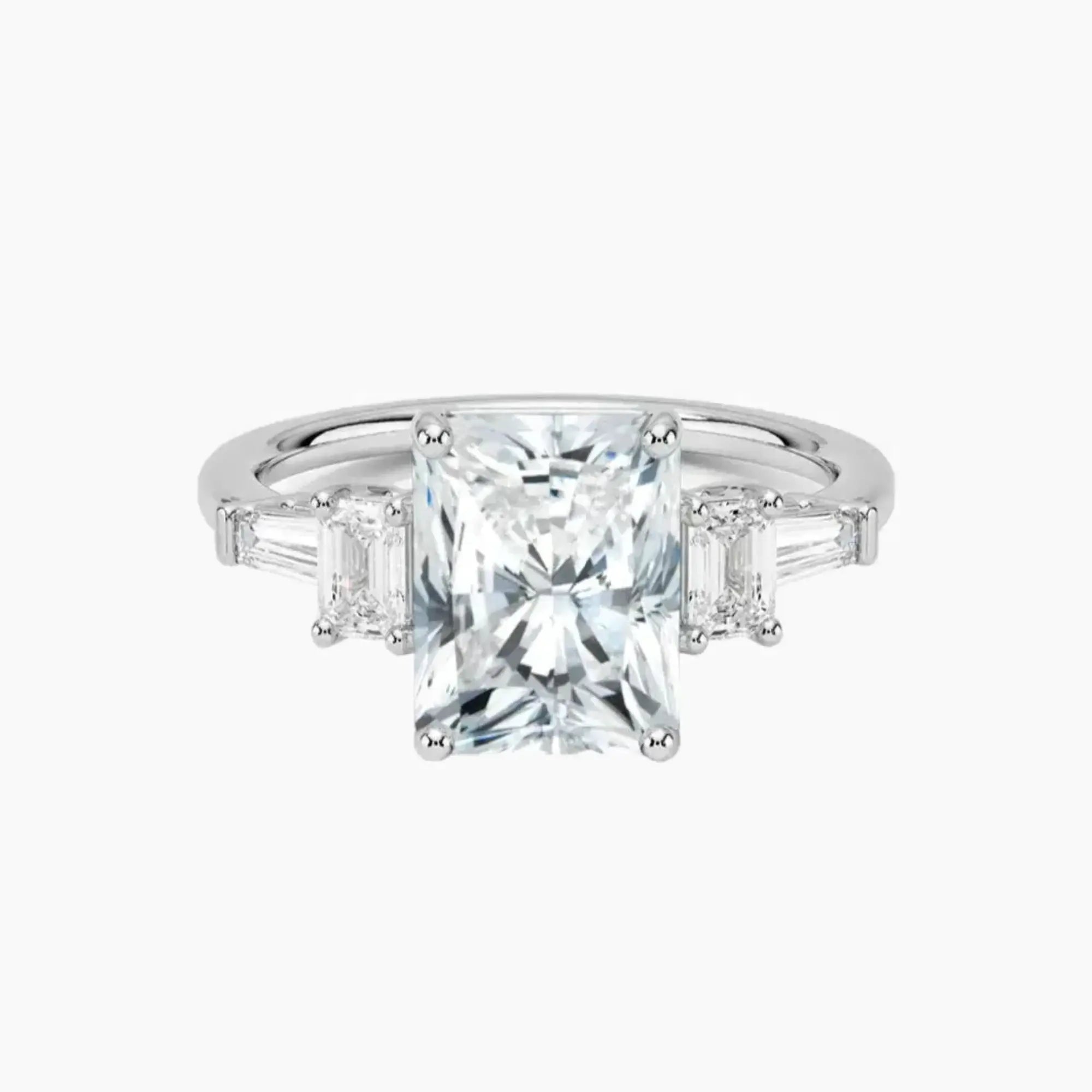 OBSER343 - Delphine Five Stone Radiant engagement ring setting view 1