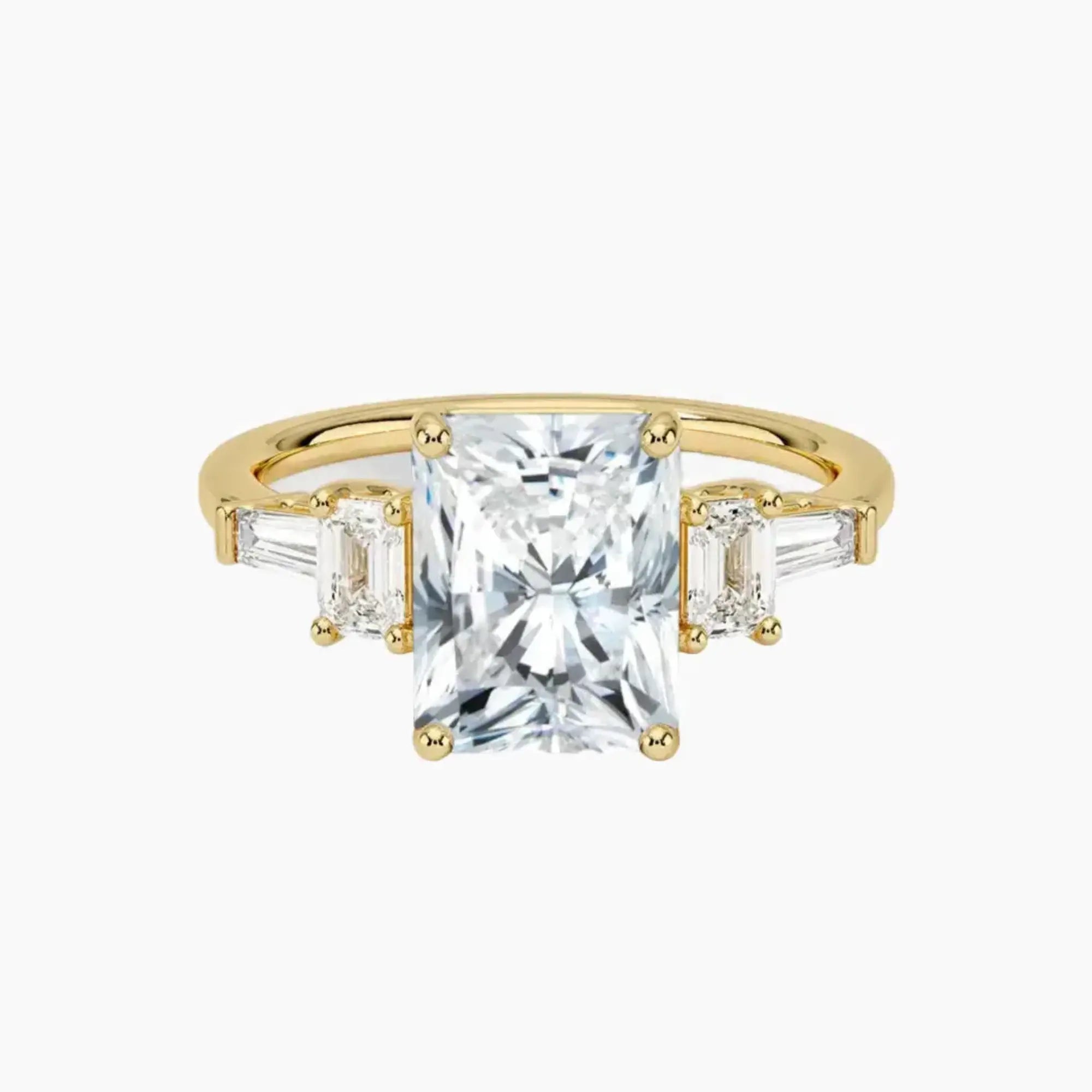 OBSER343 - Delphine Five Stone Radiant engagement ring setting view 7