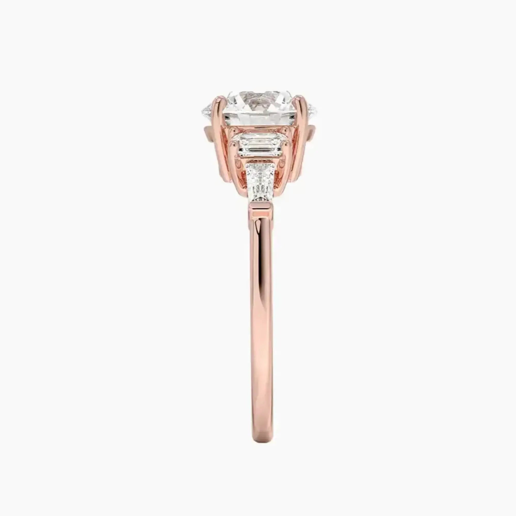OBSER149 - Delphine Five Stone Round engagement ring setting view 6