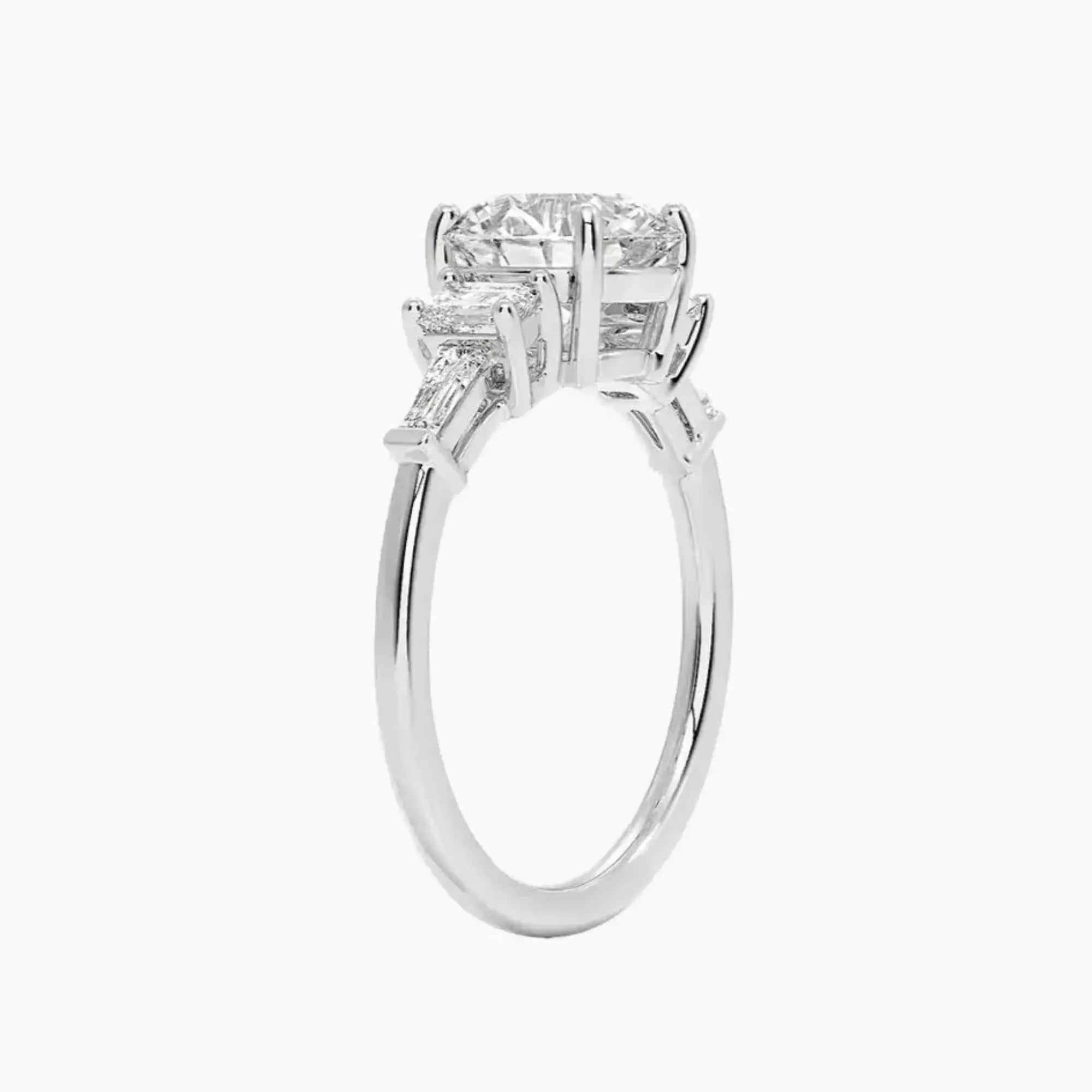 OBSER149 - Delphine Five Stone Round engagement ring setting view 2