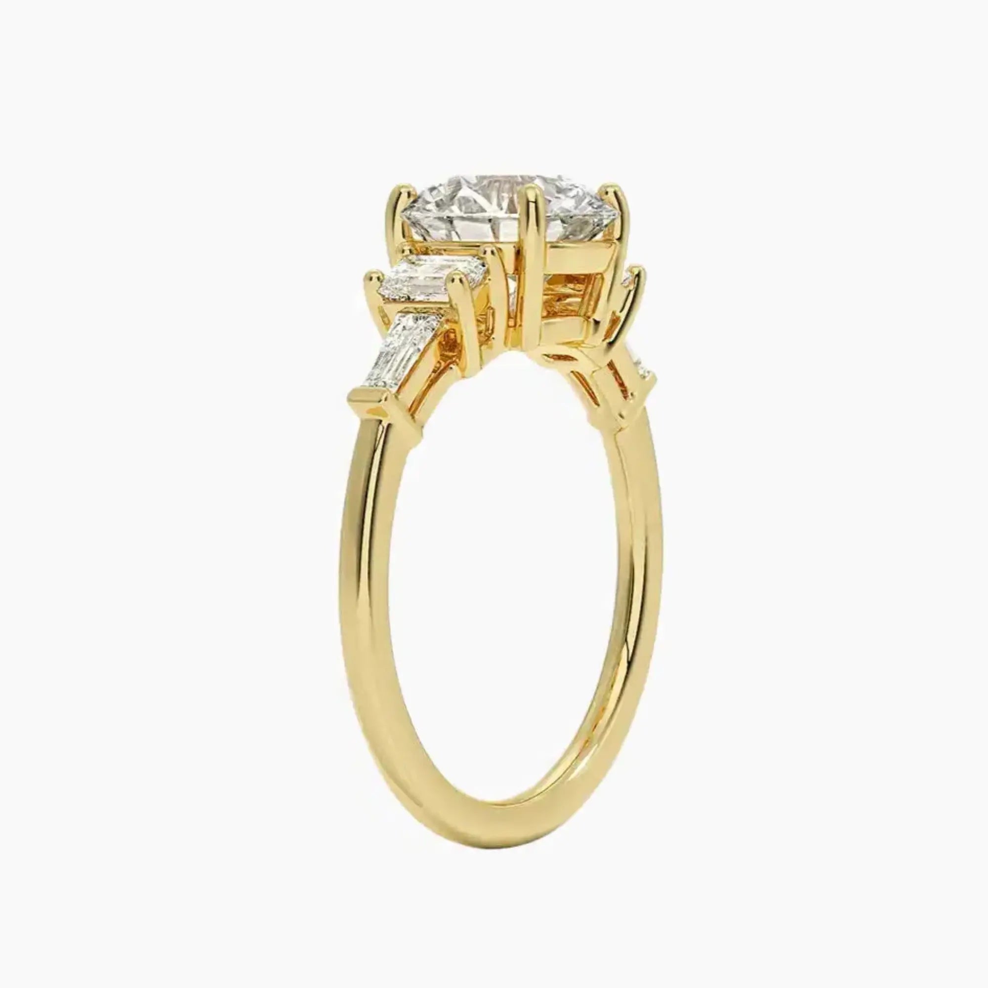OBSER149 - Delphine Five Stone Round engagement ring setting view 8