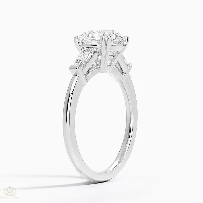 Symphony Double Prong Three Stone Diamond Engagement Ring  [Setting Only] - EC122 CHARLISA™