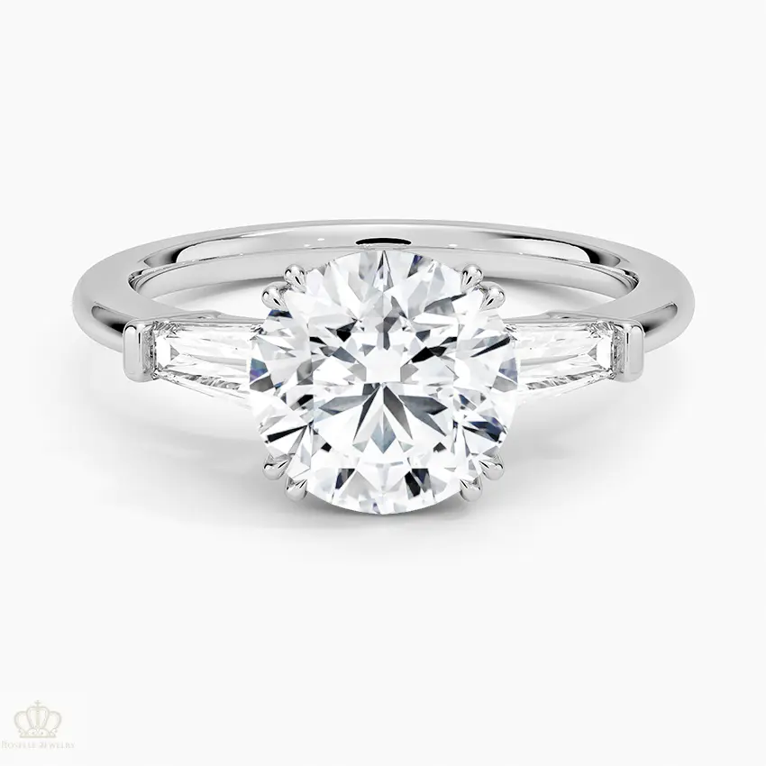 Symphony Double Prong Three Stone Diamond Engagement Ring  [Setting Only] - EC122 CHARLISA™