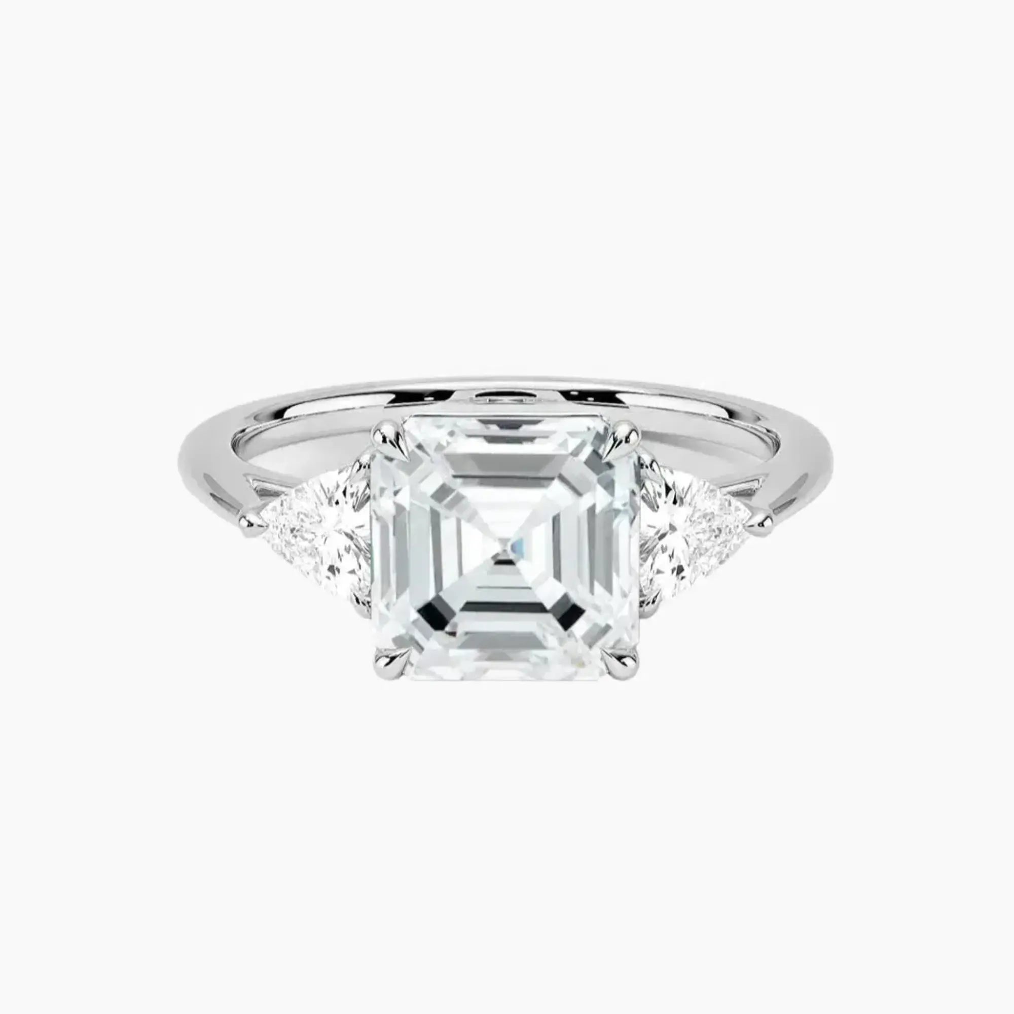 OBSER561 - Elowen Three Stone Asscher engagement ring setting view 1