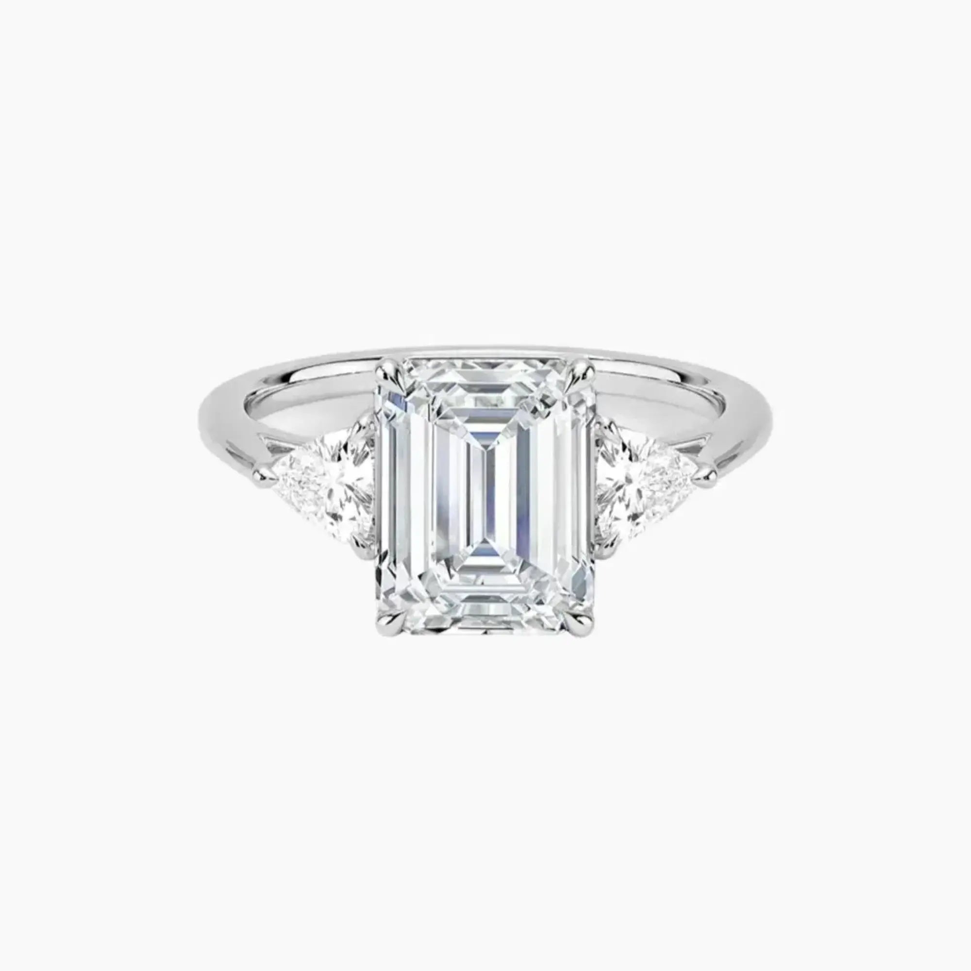 OBSER562 - Elowen Three Stone Emerald engagement ring setting view 1