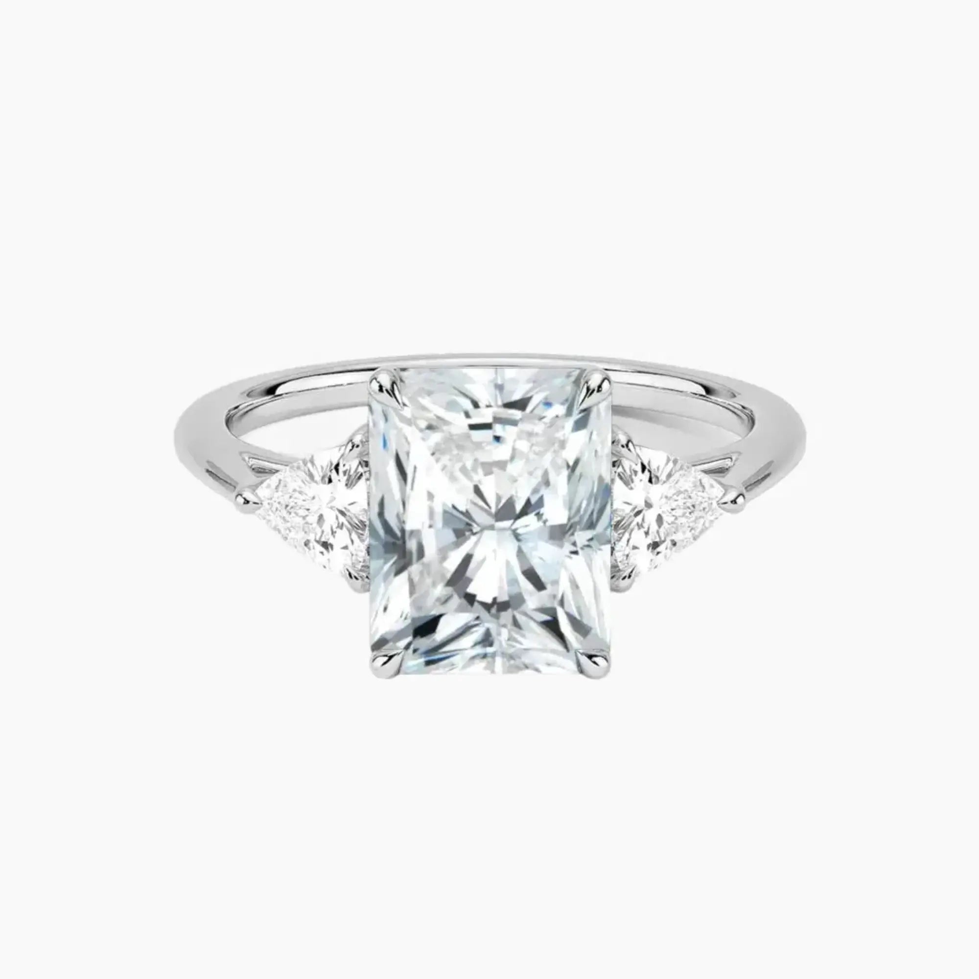 OBSER560 - Elowen Three Stone Radiant engagement ring setting view 1