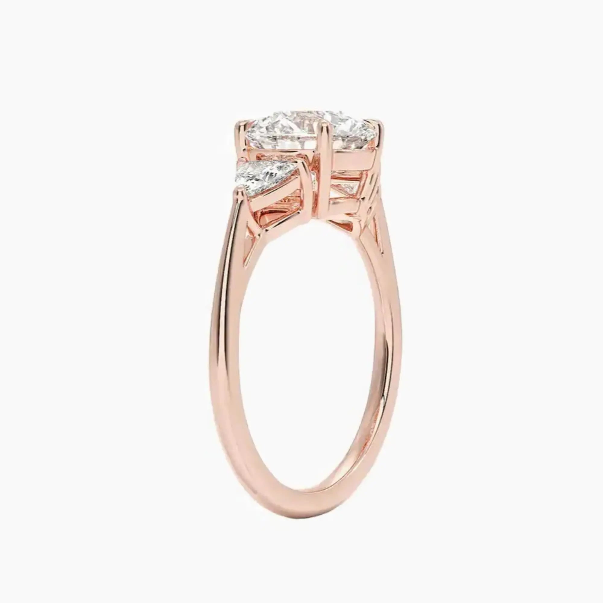 OBSER566 - Elowen Three Stone Round engagement ring setting view 5
