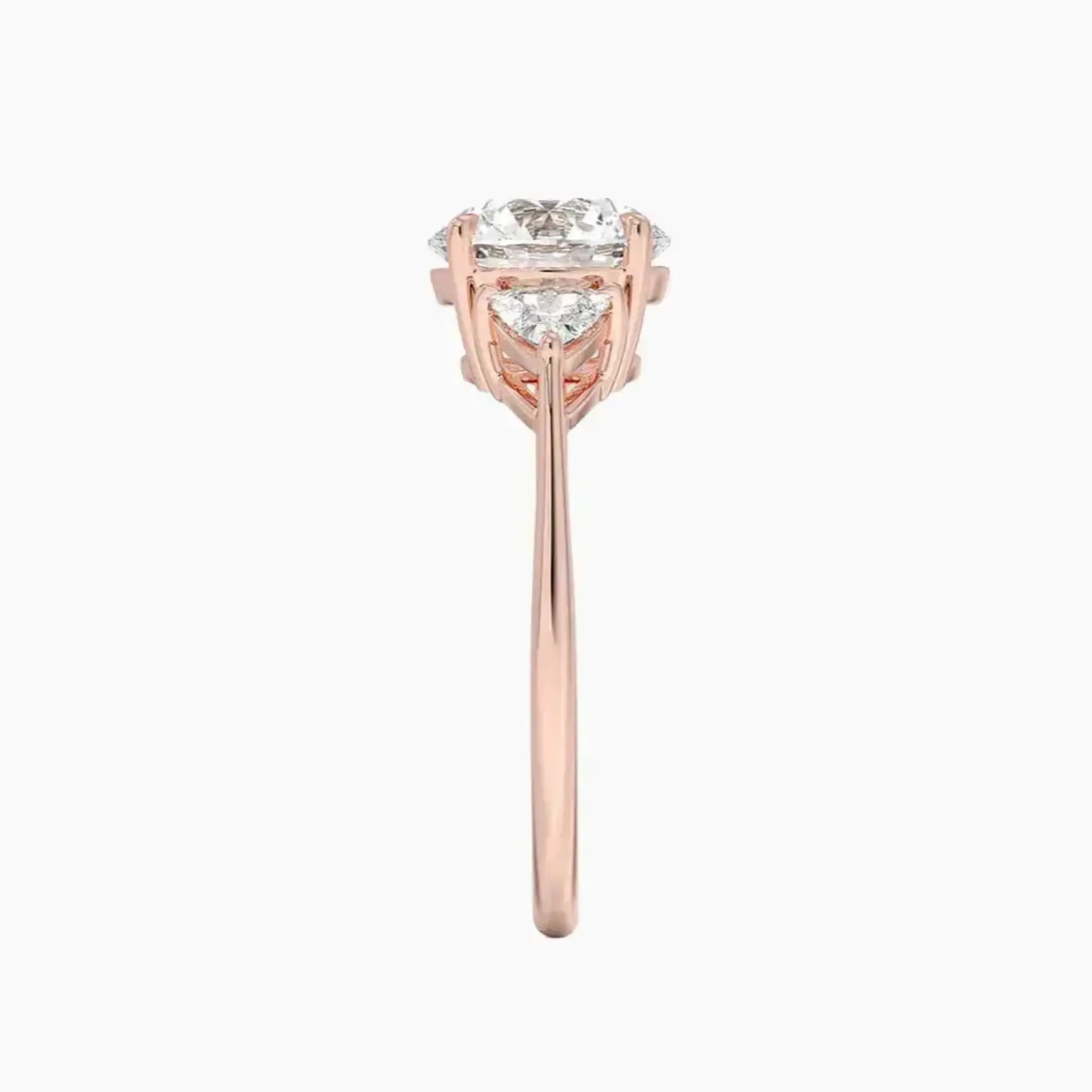 OBSER566 - Elowen Three Stone Round engagement ring setting view 6