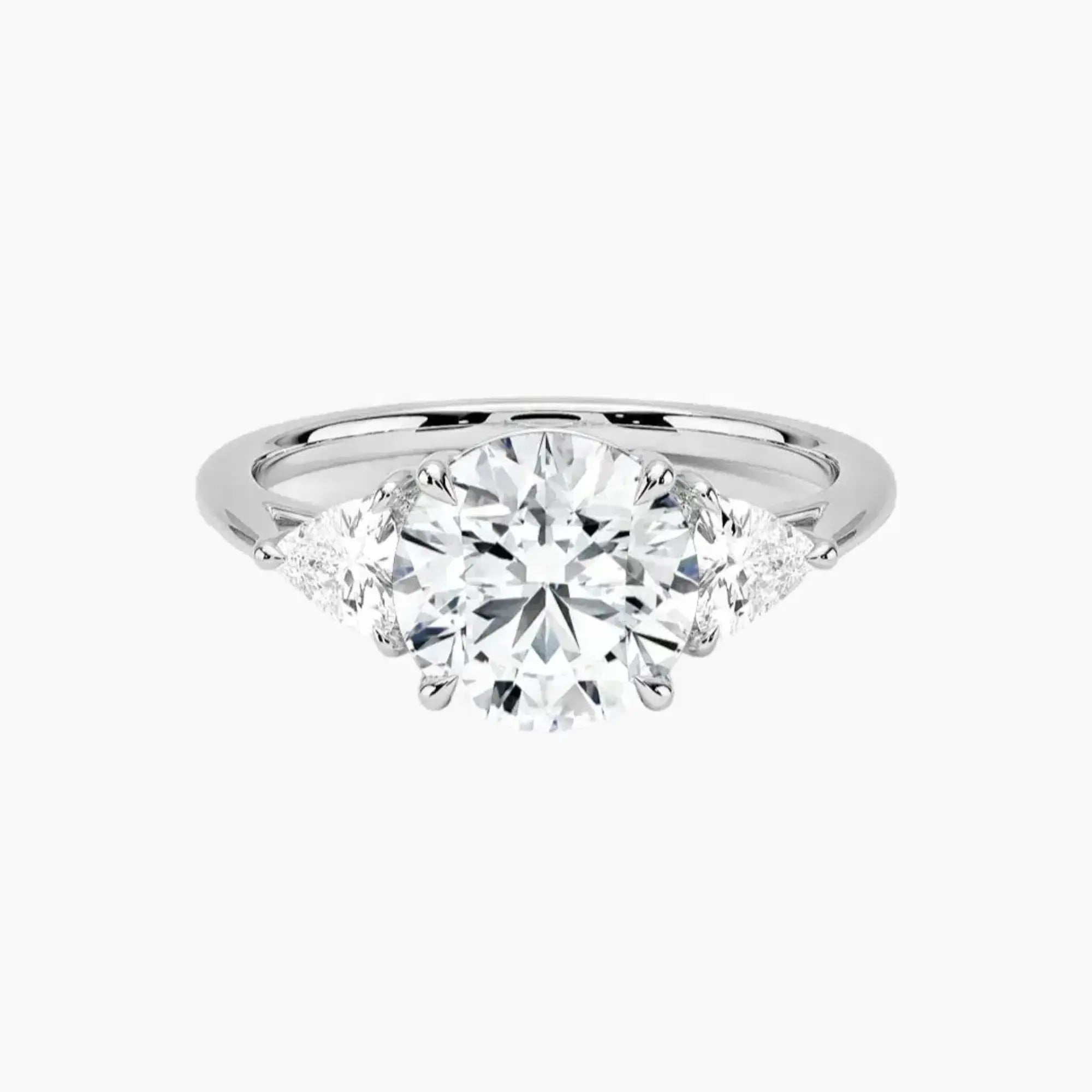 OBSER566 - Elowen Three Stone Round engagement ring setting view 1