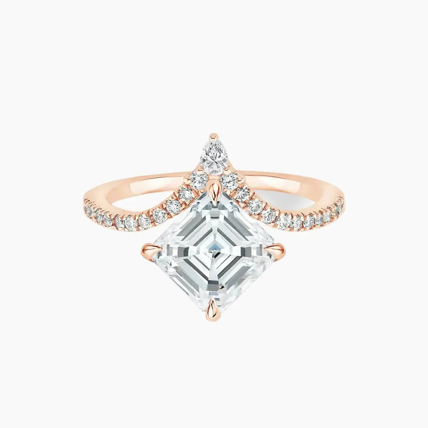 OBSER365 - Esme Solitaire Asscher engagement ring setting view 3