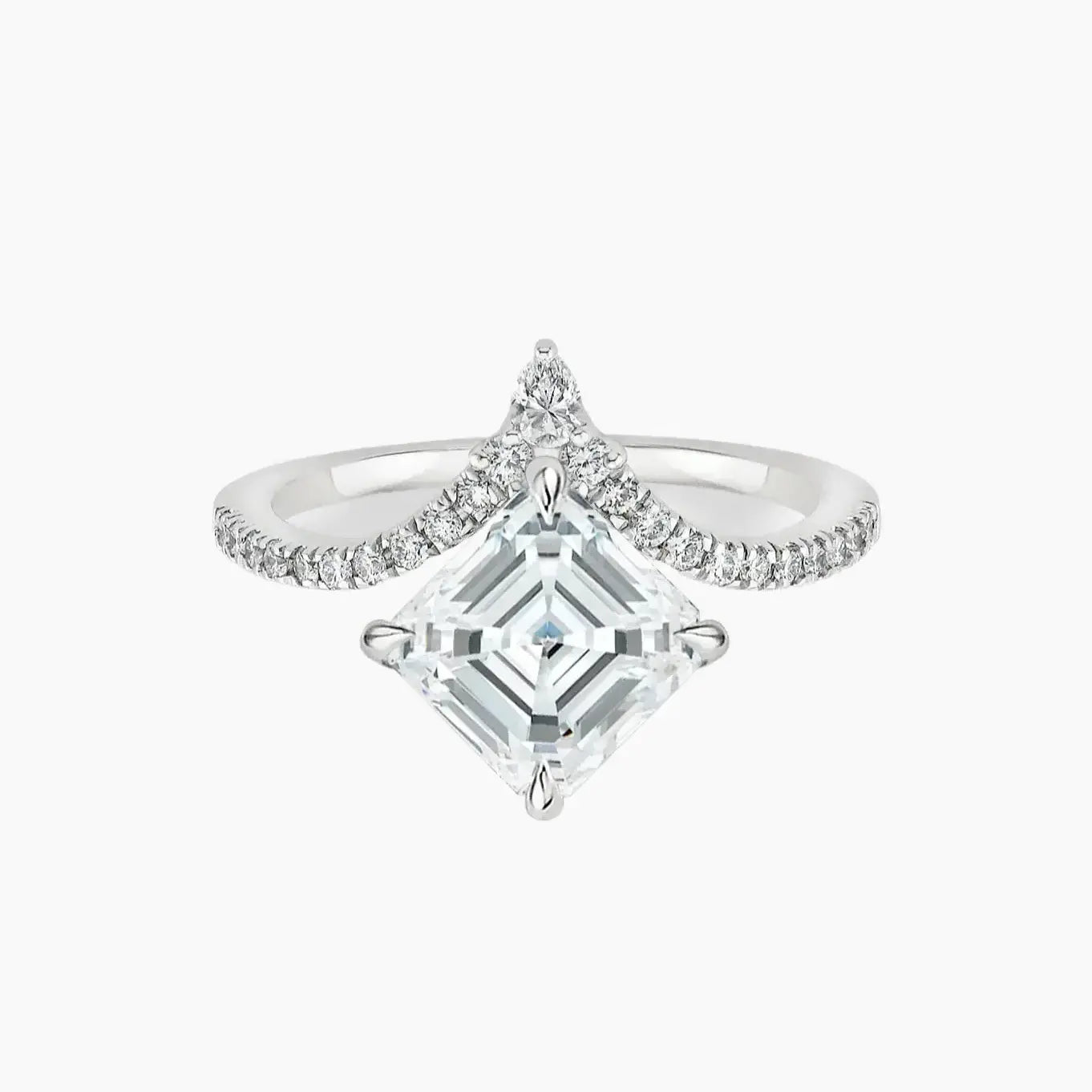 OBSER365 - Esme Solitaire Asscher engagement ring setting view 1