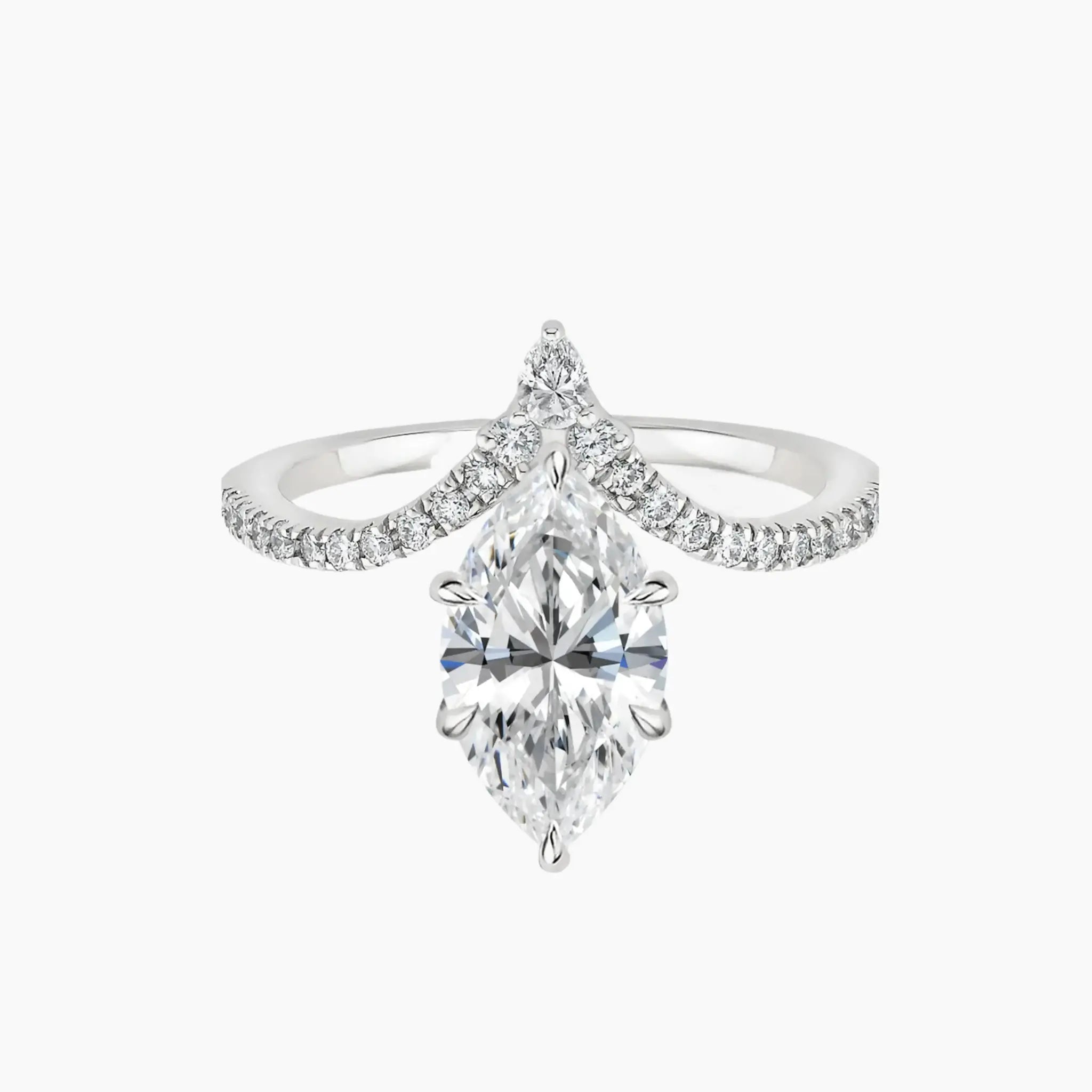 OBSER153 - Esme Solitaire Marquise engagement ring setting view 1