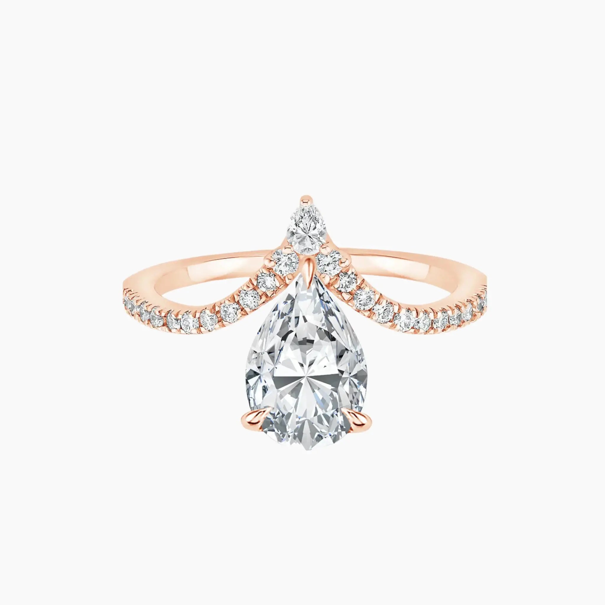 OBSER154 - Esme Solitaire Pear engagement ring setting view 3