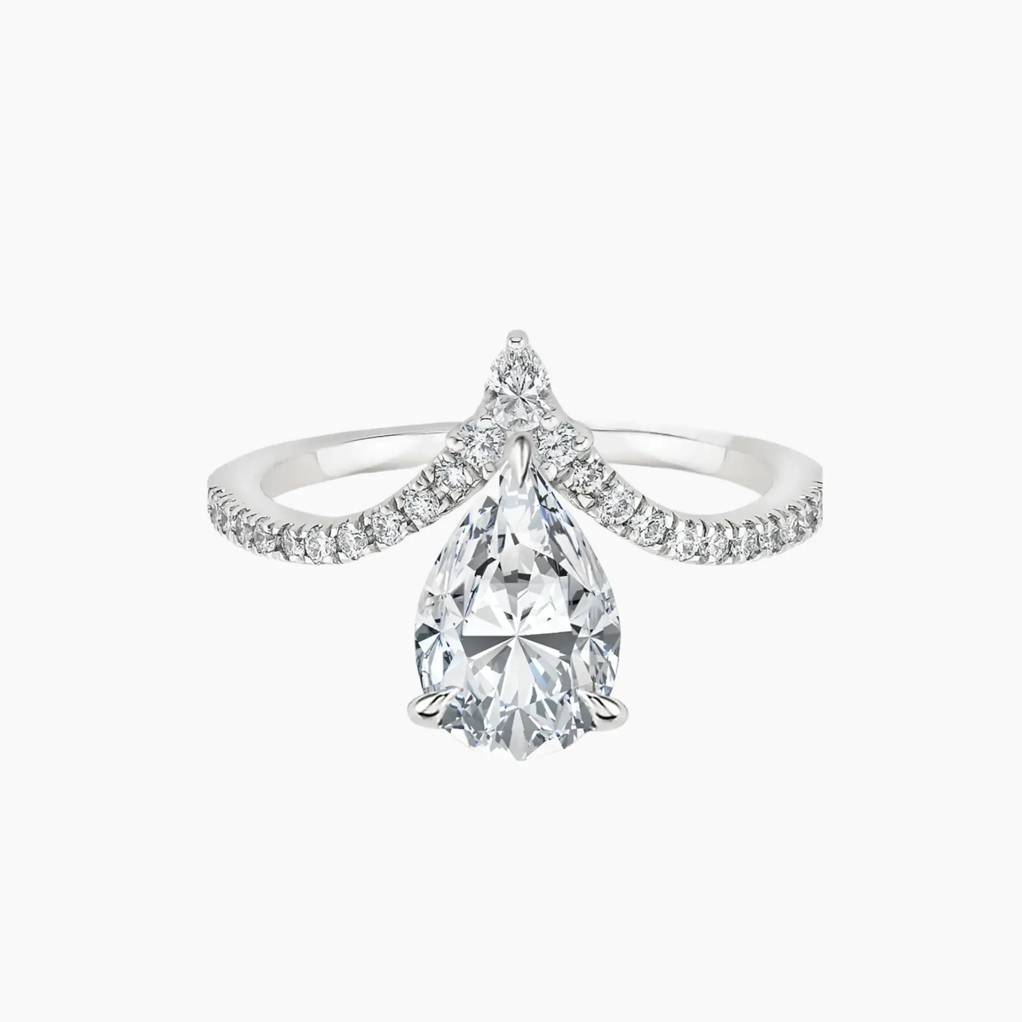 OBSER154 - Esme Solitaire Pear engagement ring setting view 1