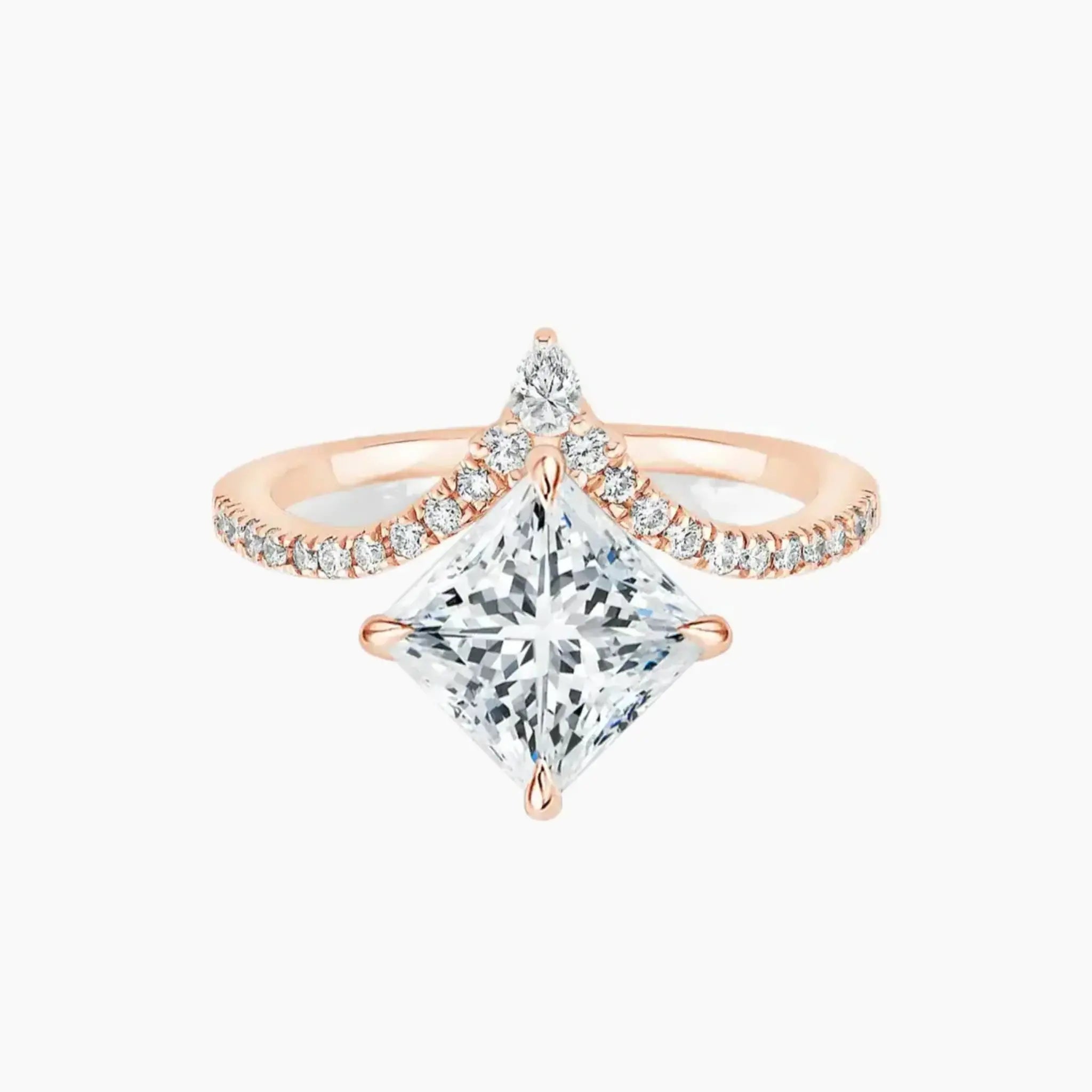OBSER096 - Esme Solitaire Princess engagement ring setting view 3