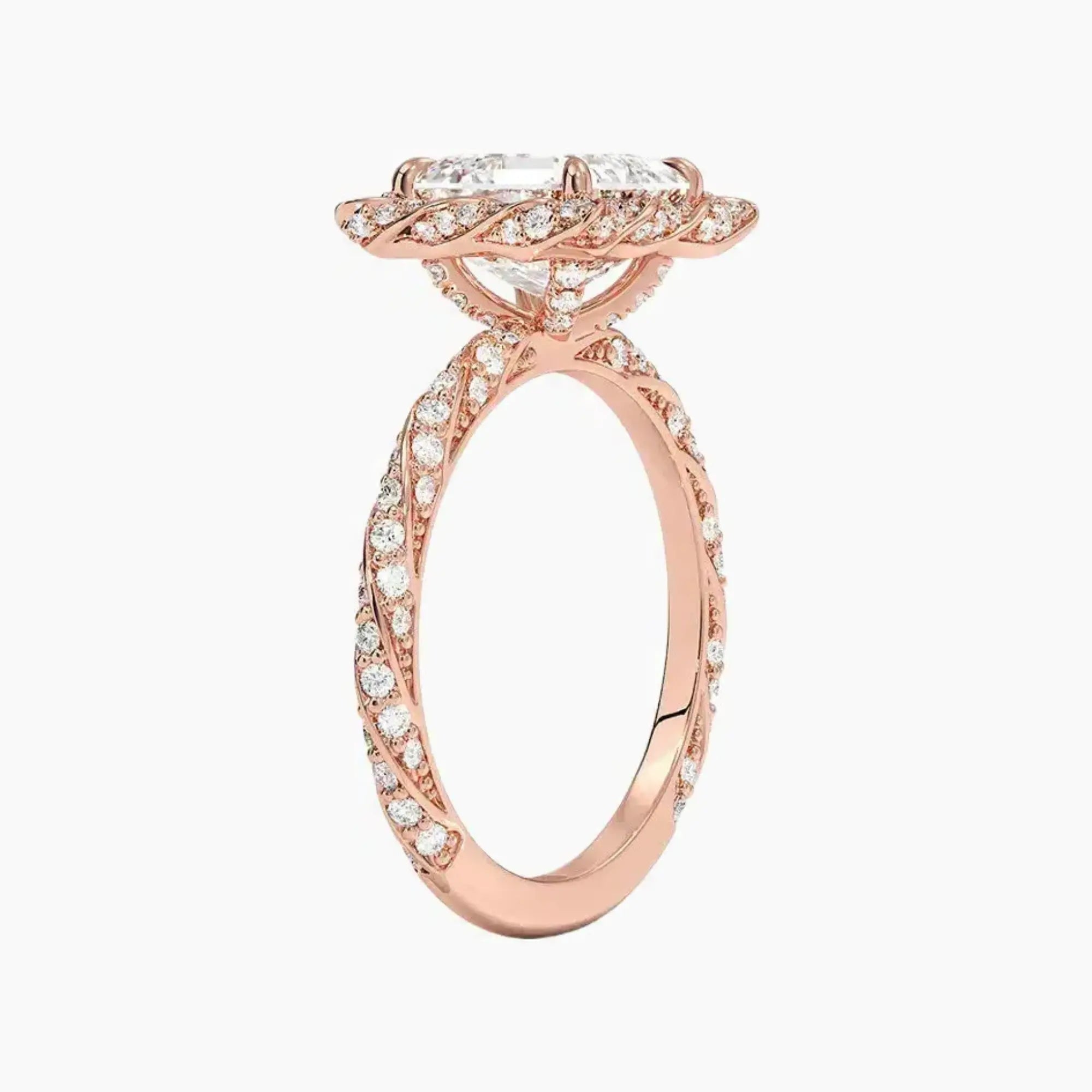 OBSER421 - Eliana Halo Asscher engagement ring setting view 5