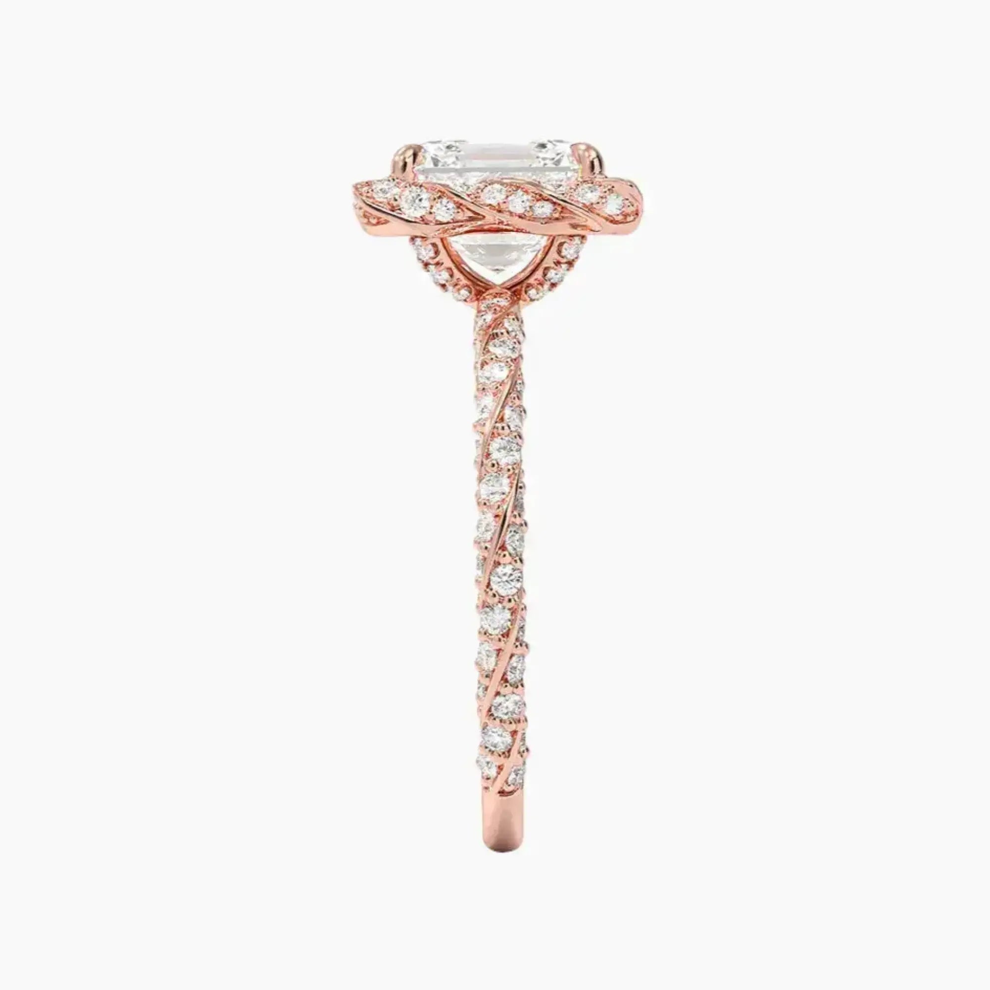 OBSER421 - Eliana Halo Asscher engagement ring setting view 6