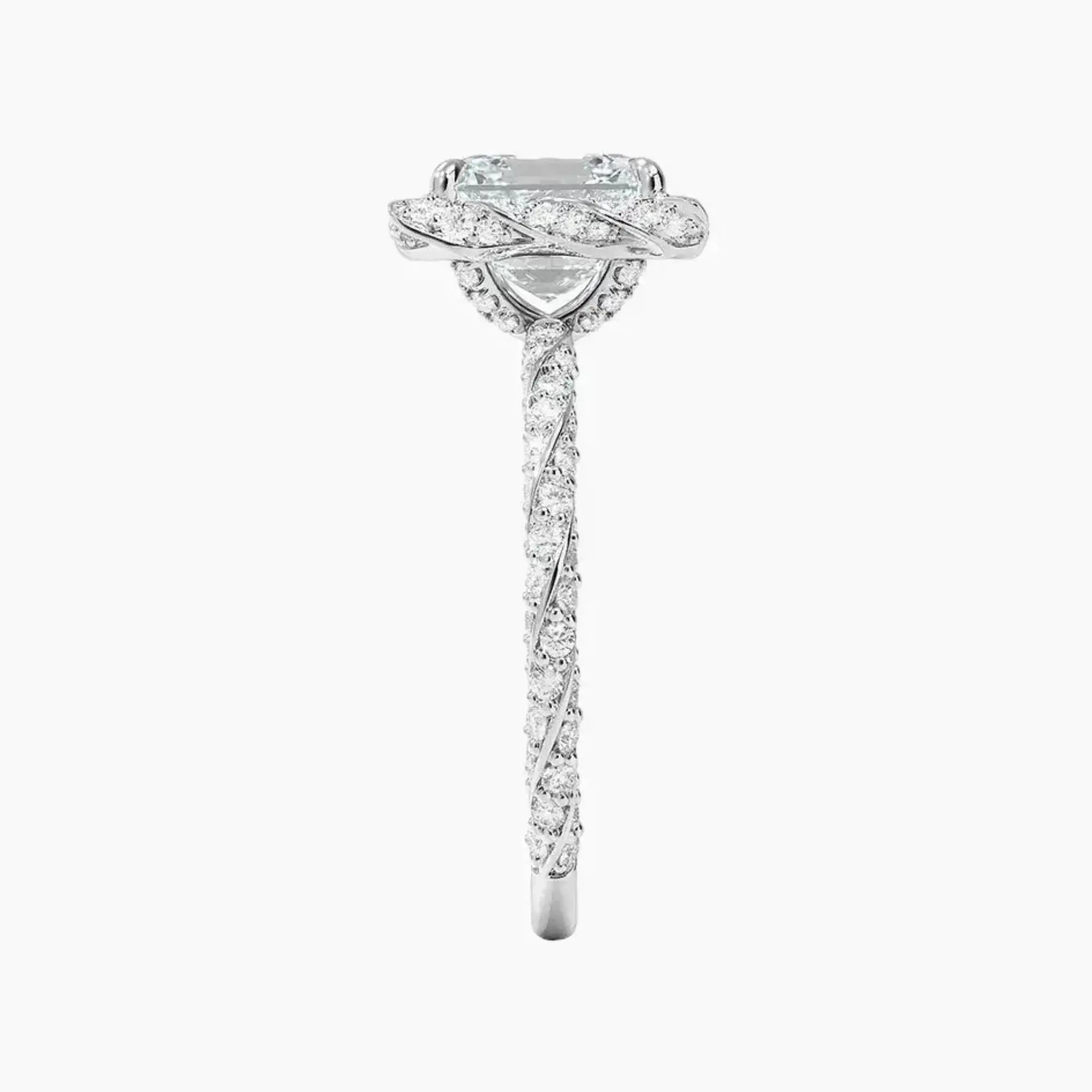 OBSER421 - Eliana Halo Asscher engagement ring setting view 3