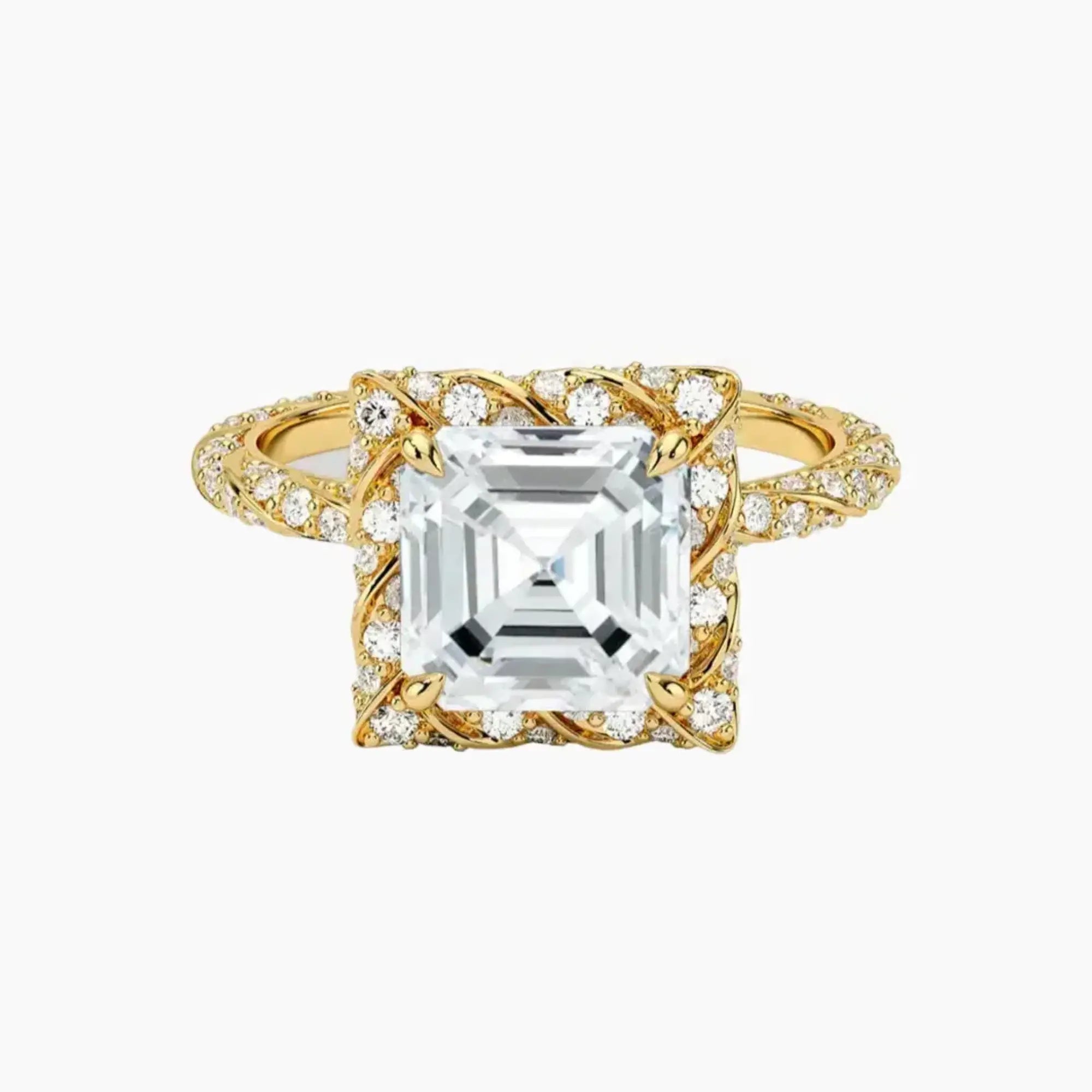 OBSER421 - Eliana Halo Asscher engagement ring setting view 7