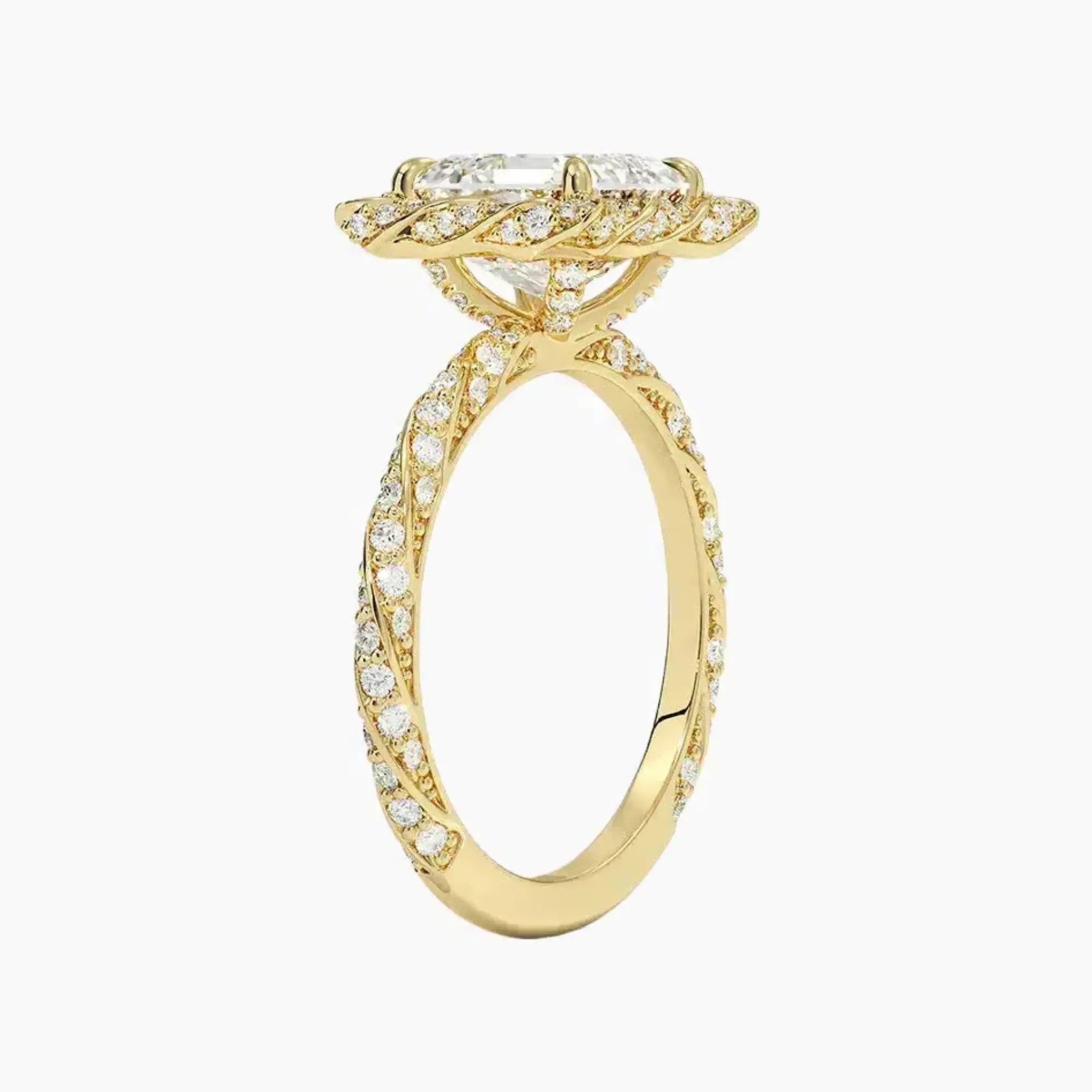 OBSER421 - Eliana Halo Asscher engagement ring setting view 8