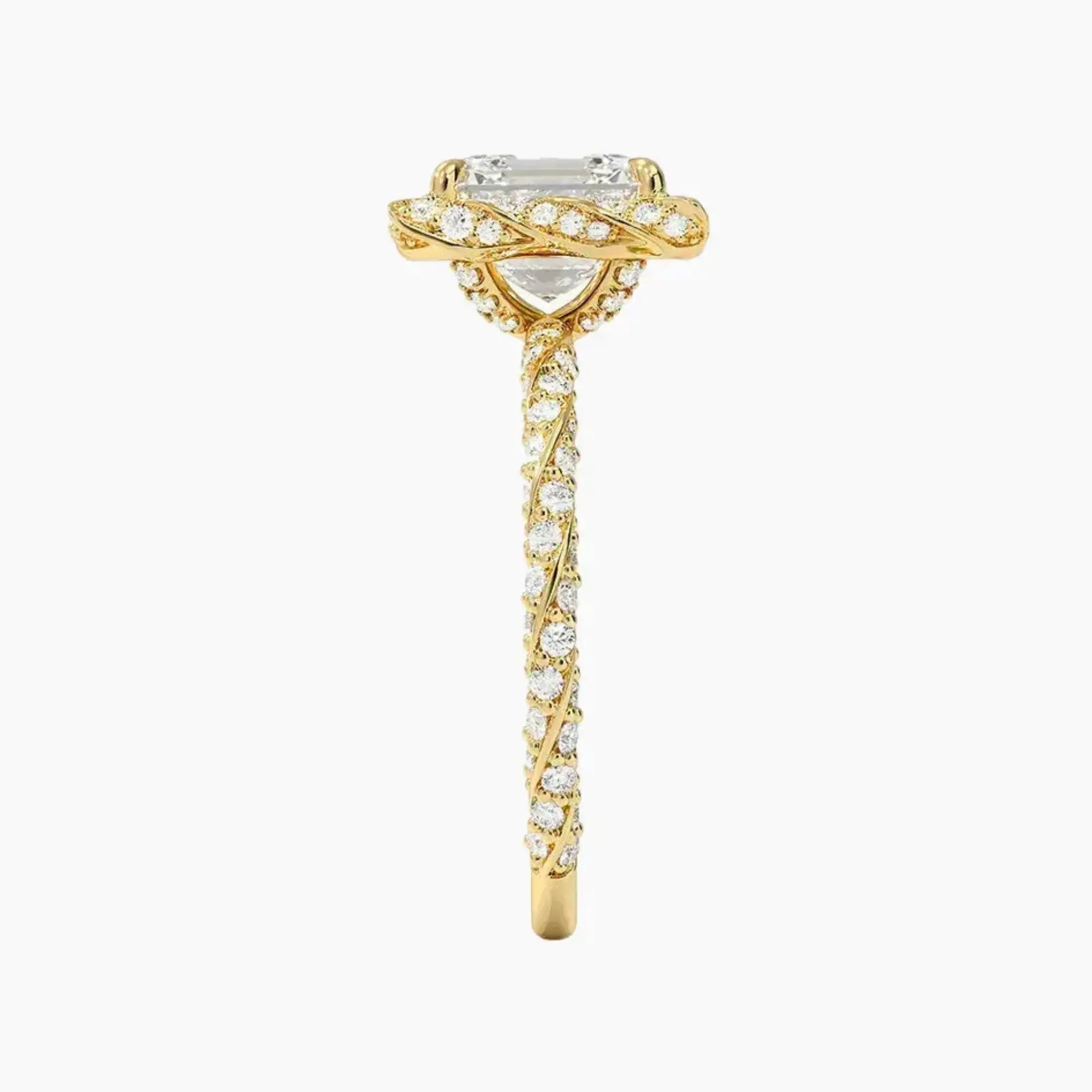 OBSER421 - Eliana Halo Asscher engagement ring setting view 9